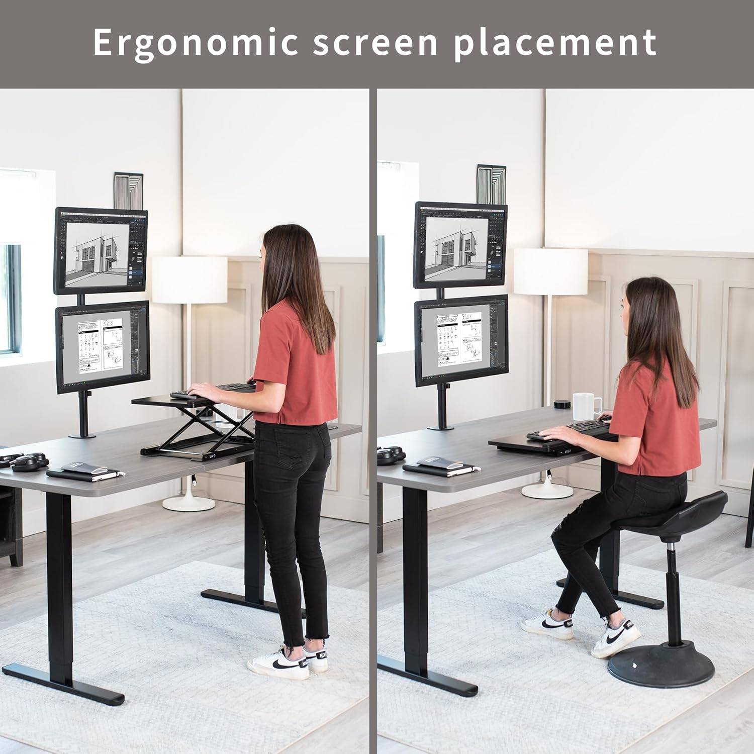 New  VIVO Dual Vertically Stacked Extra Tall  Monitor Desk Mount - photo 2