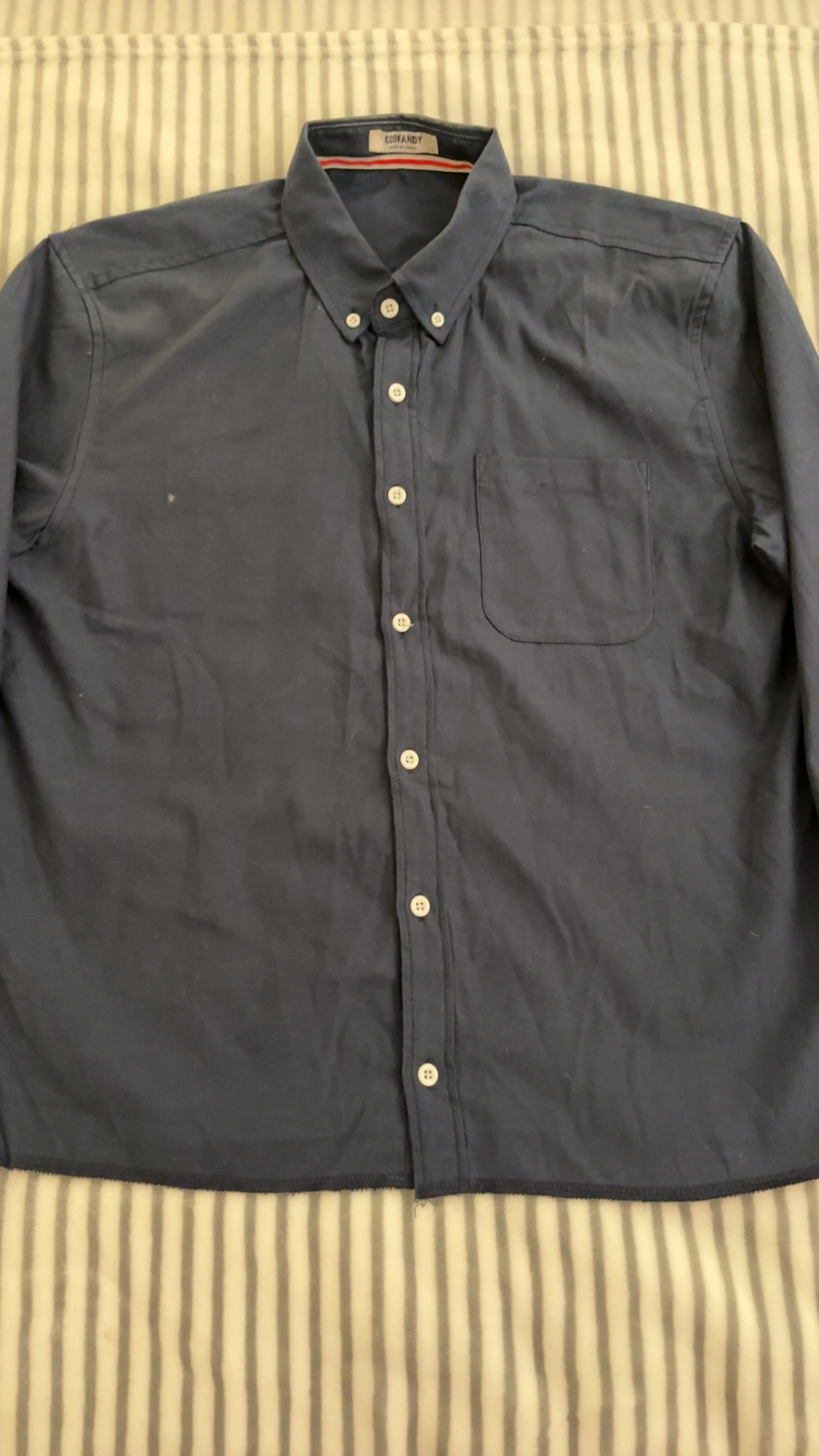Navy blue long sleeve dress shirt unisex