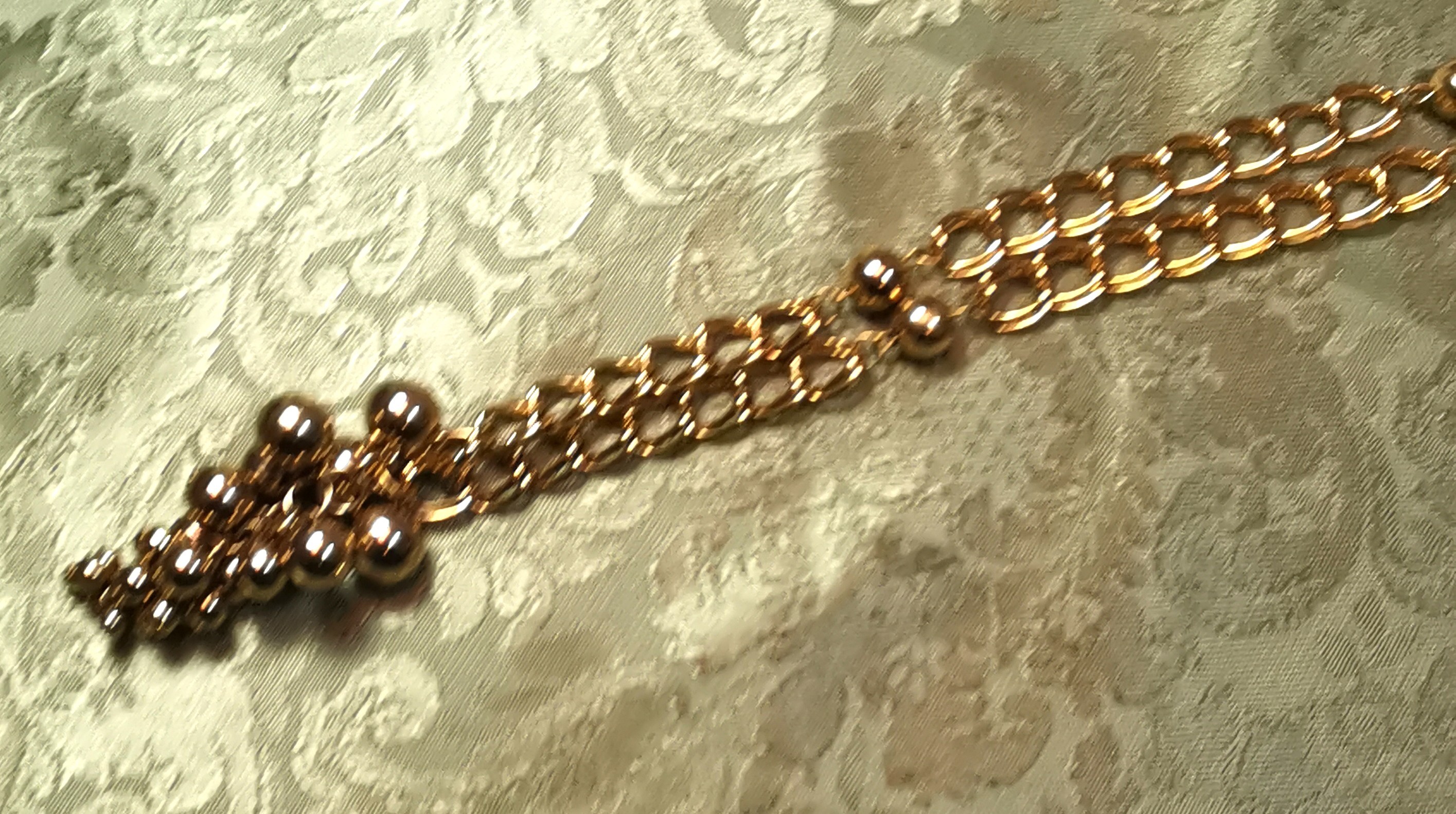 1971 Gold Tone Grape Cluster Pendant Necklace 32" Rope Chain - photo 5