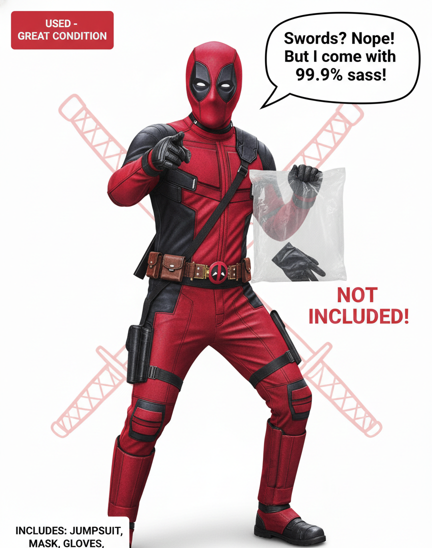 Deadpool Costume - Great Condition (Minus the stabby bits!)🥕 - photo 4