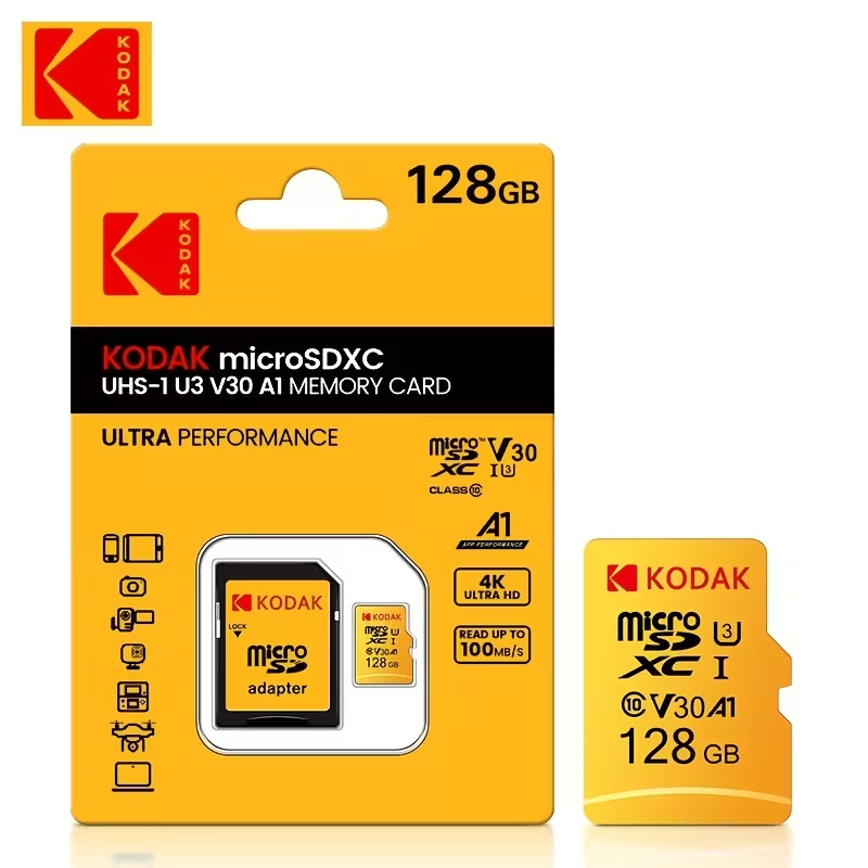 Kodak'S U3 Micro TF Cards with Capacities of 128GB