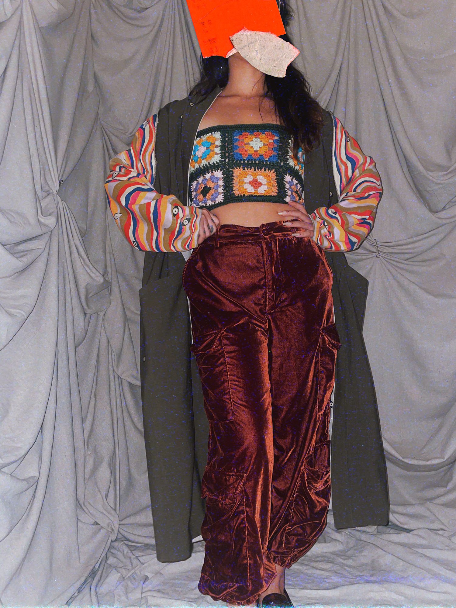 Han Coat ★ unisex reversible maxi robe hand made + painted - photo 3