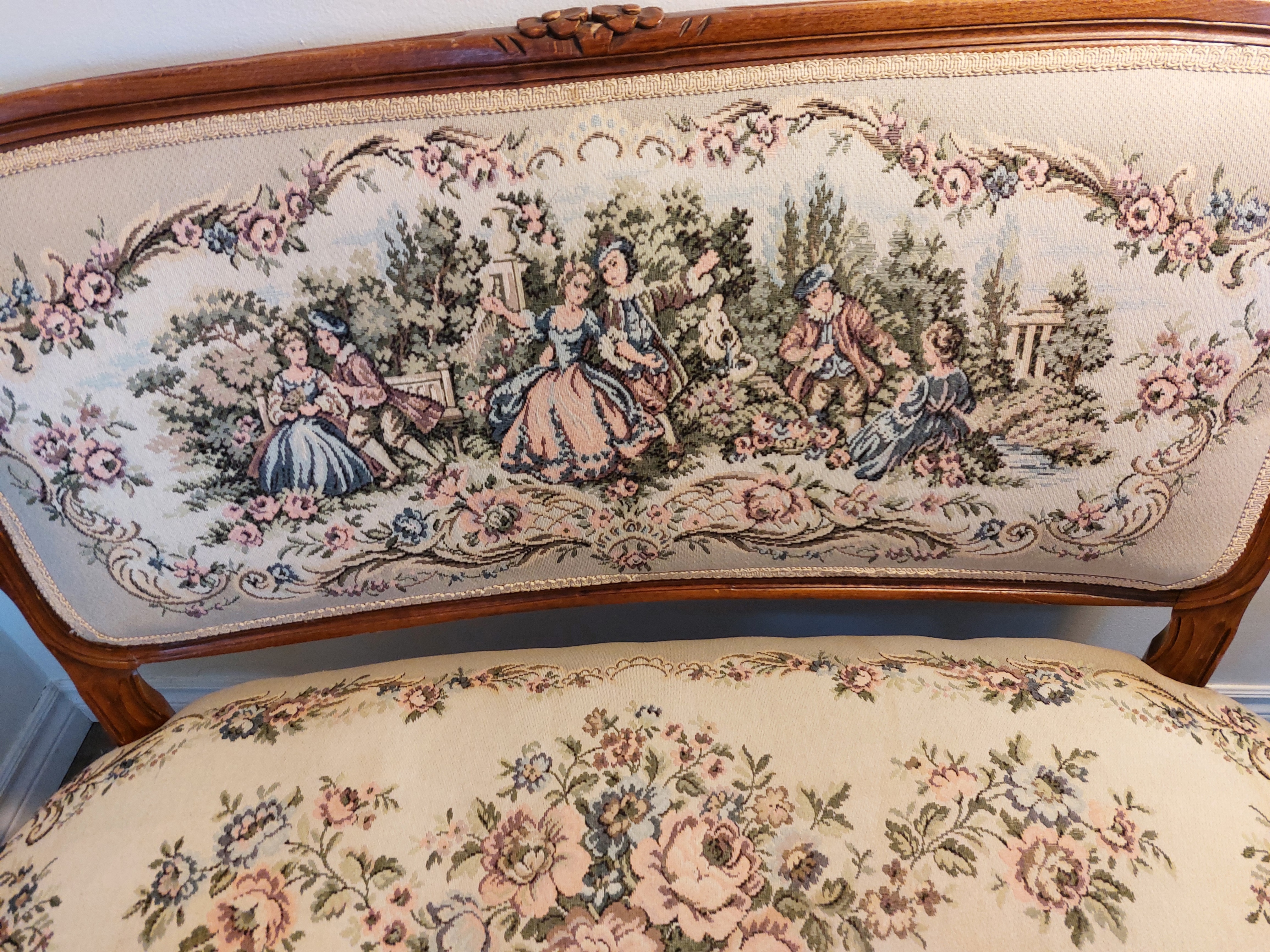 Vintage Louis XV style Upholstered Settee - photo 4