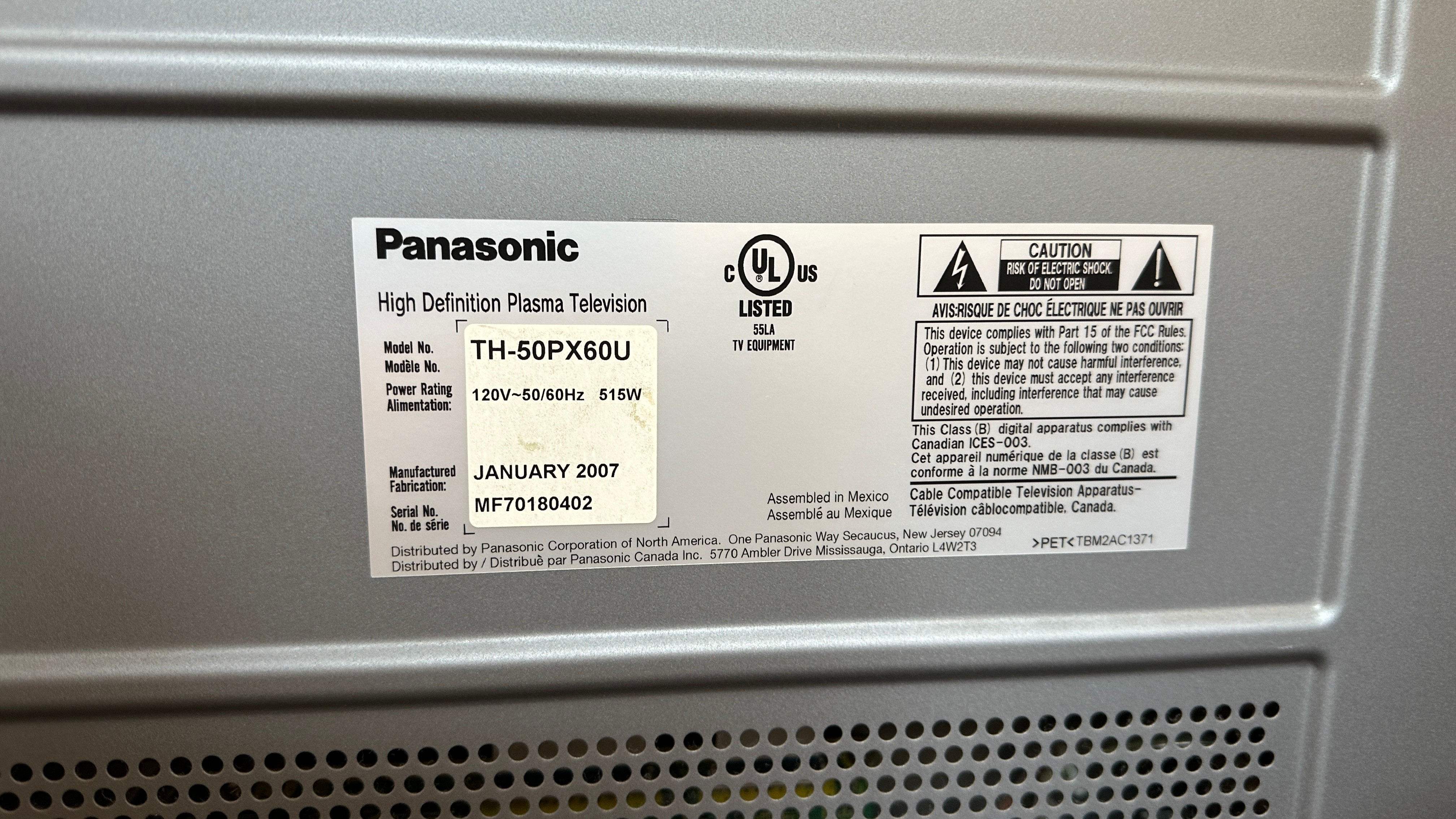Panasonic High Definition Plasma TV 50" - photo 4