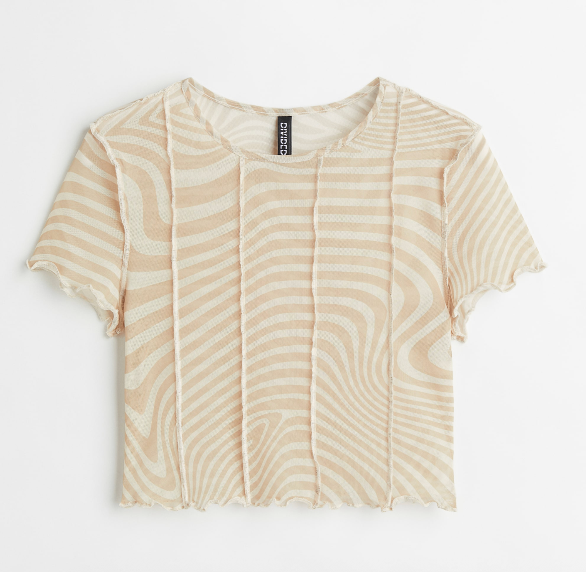 H&M Divided Mesh Swirl Top (Size M)