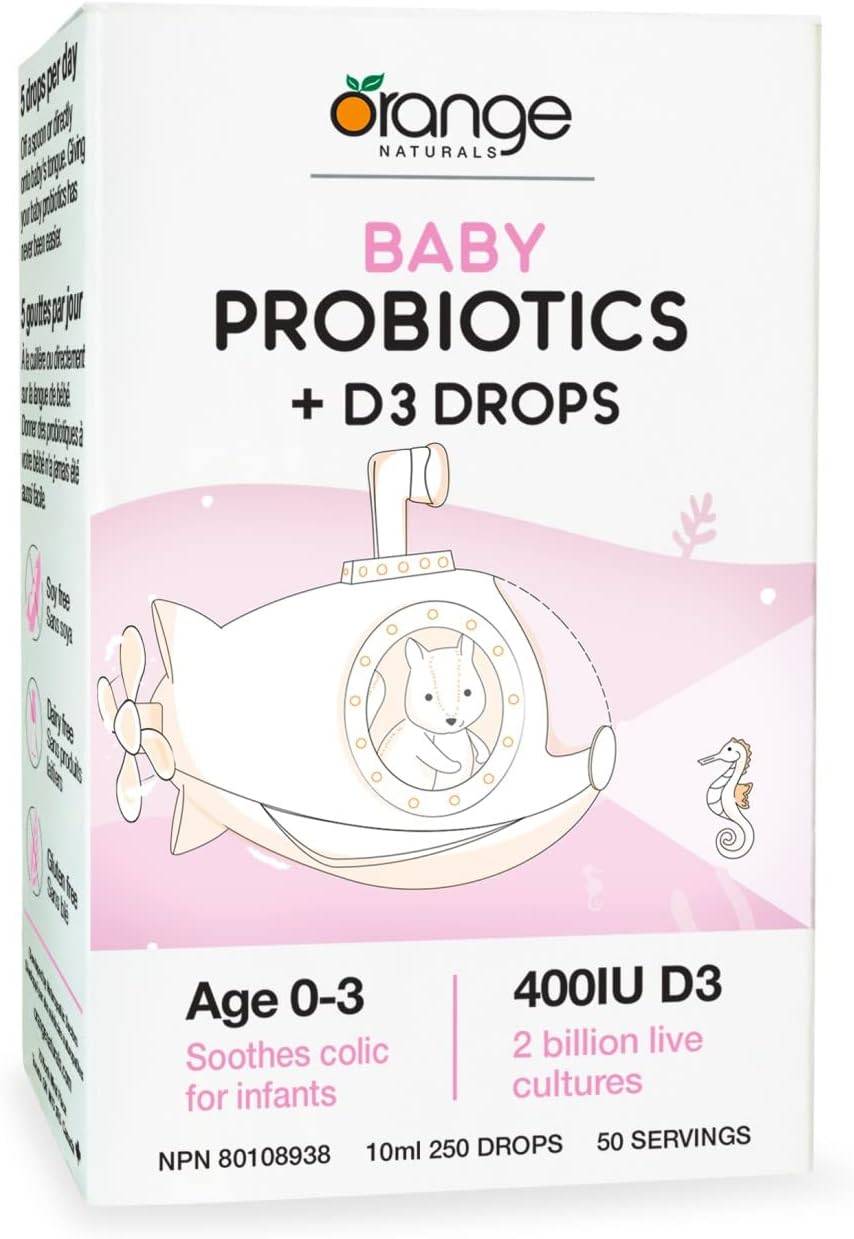 Orange Naturals Baby Probiotics + D3 Drops
