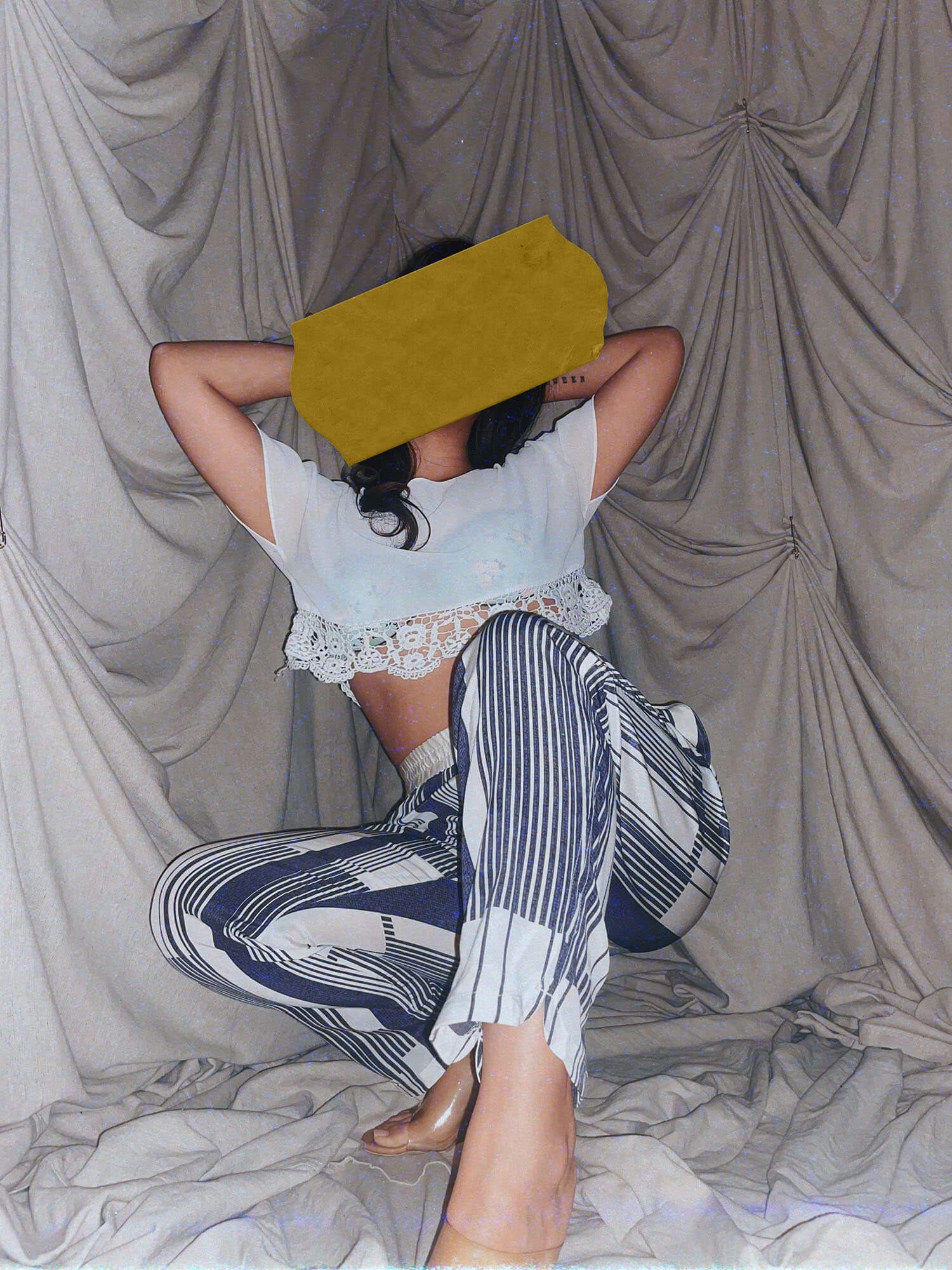 white blue plaid silk joggers ★ light summer pants - photo 4