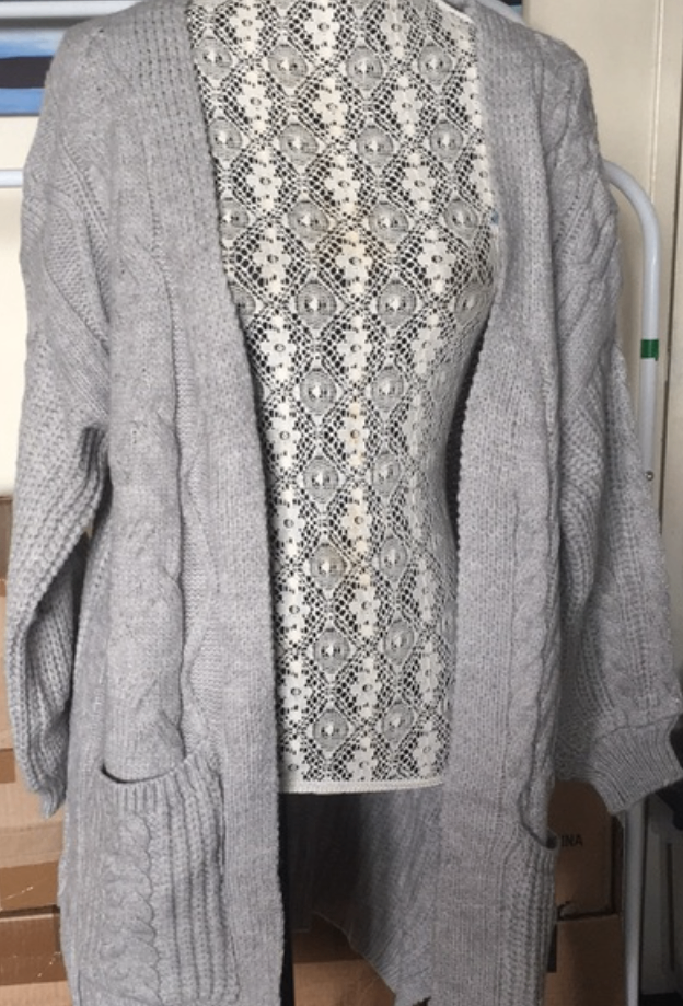 Gray Women's Knitted Woven Pocket Cardigan - photo 3