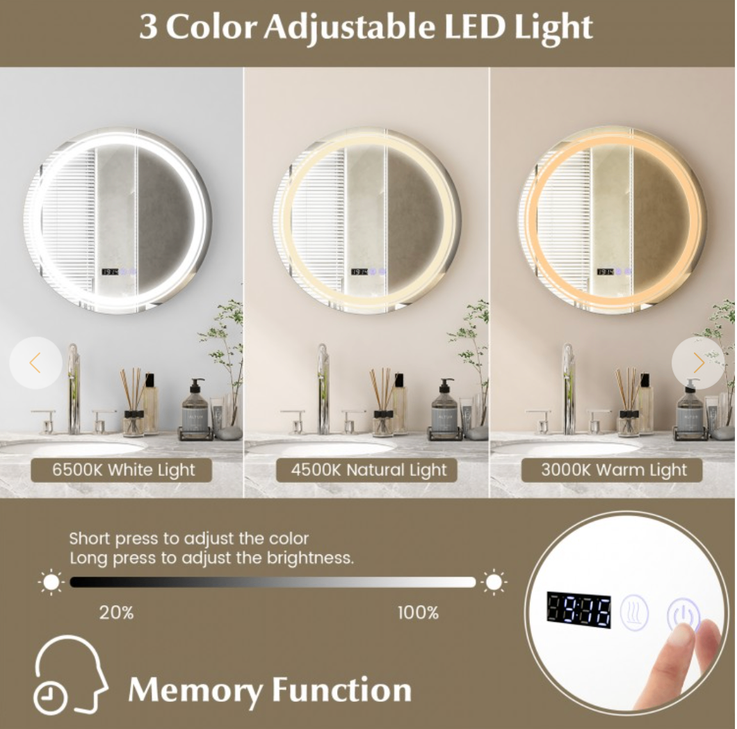 24" round bathroom mirror new low firm price - photo 3