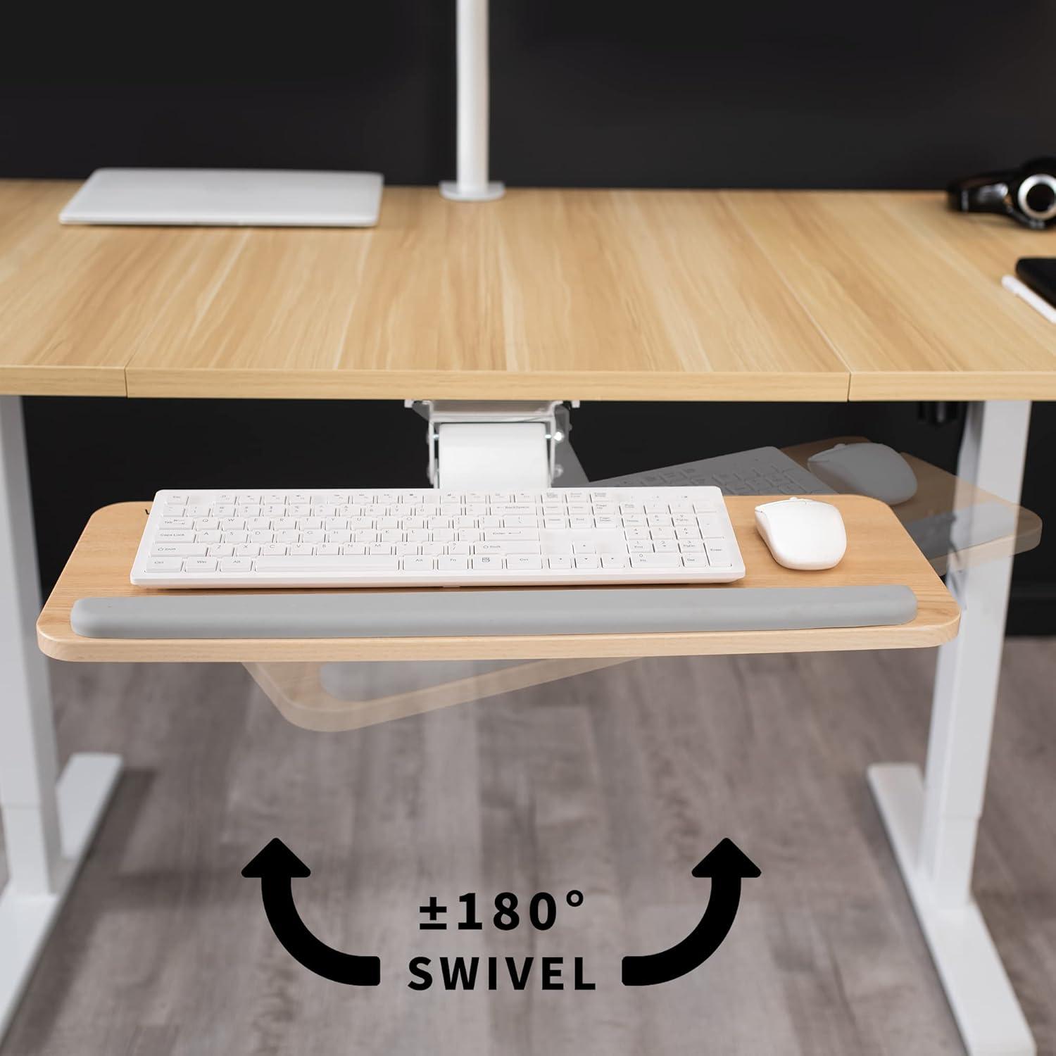 New  VIVO Adjustable Computer Keyboard and Mouse Tray Light Wood - photo 4
