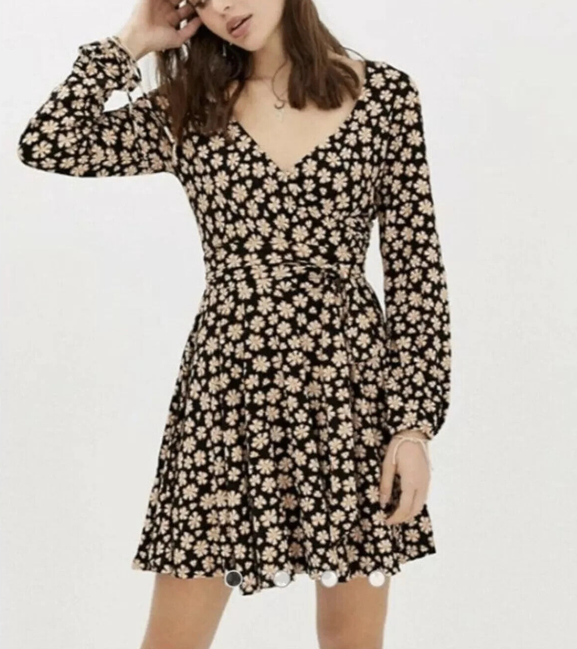 🧡 Free People XS TP S Pradera Floral Faux Wrap Midi Dress - photo 2