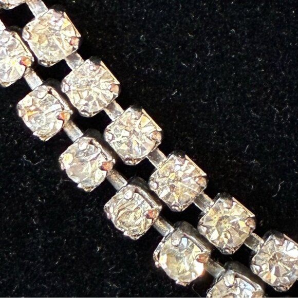 Weiss N.Y. Vintage Double Row Clear Rhinestone Choker Necklace - photo 2
