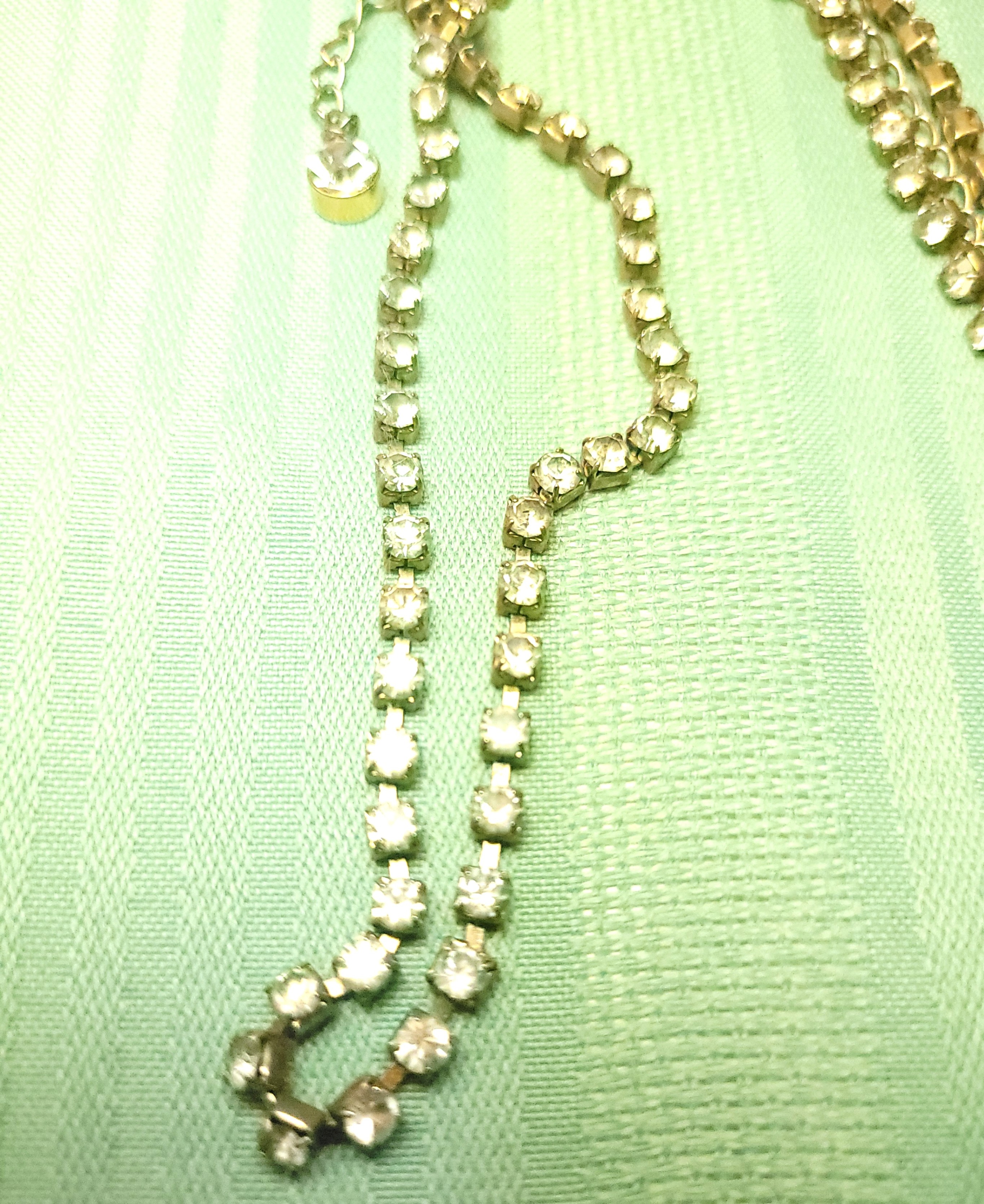 90s Rhinestone Chain Belt 40" Silver Tone Crystal Wrap Necklace - photo 5