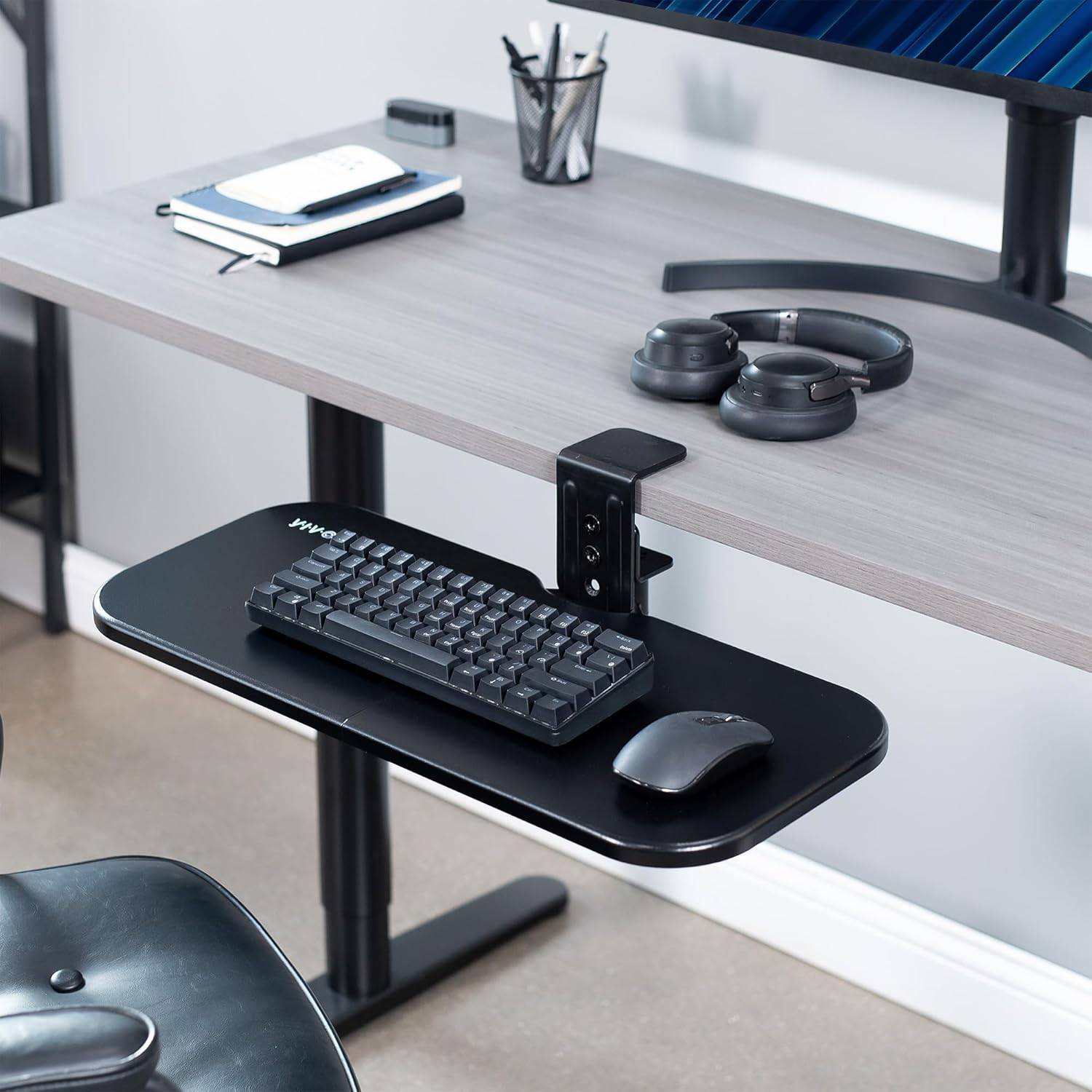 New  VIVO Clamp-on Rotating Computer Keyboard and Mouse Tray