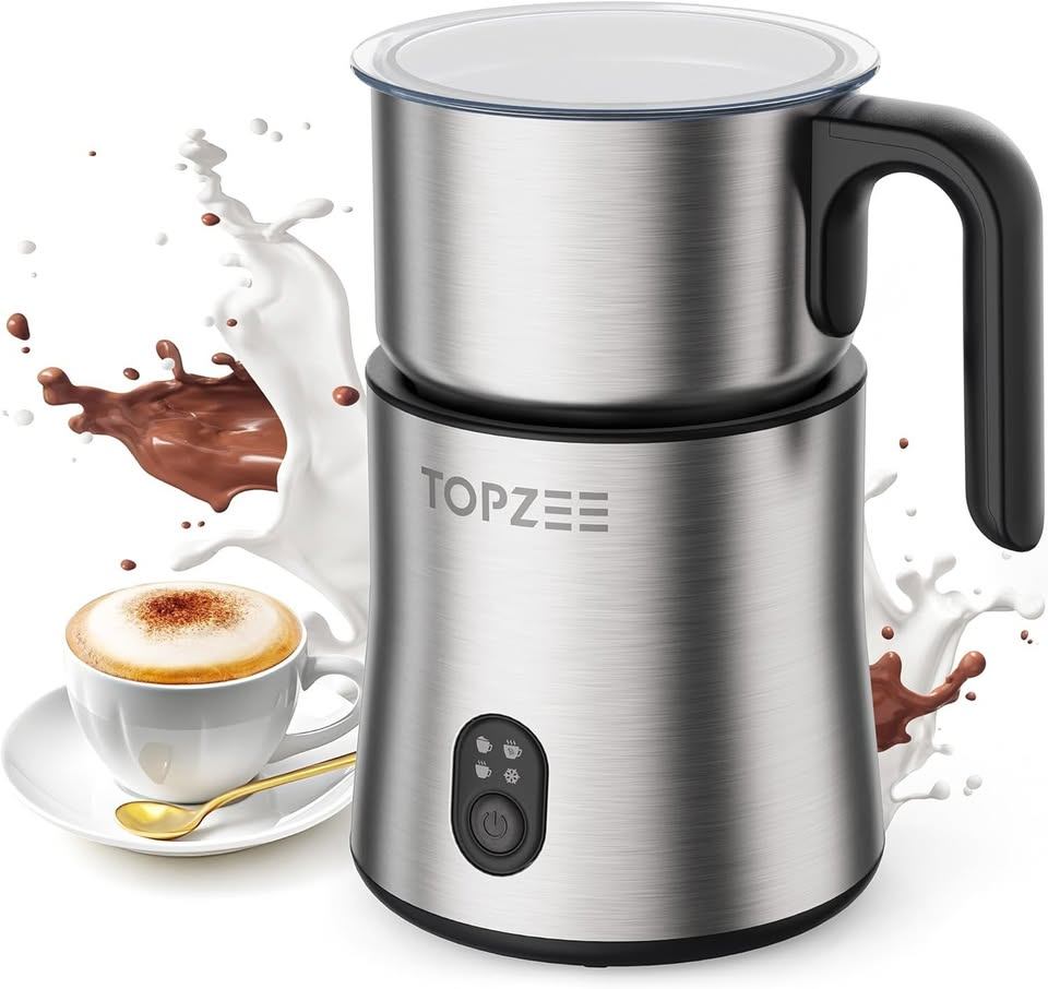 Topzee Electric Frother 4-in-1, Frother for Coffee, Milk