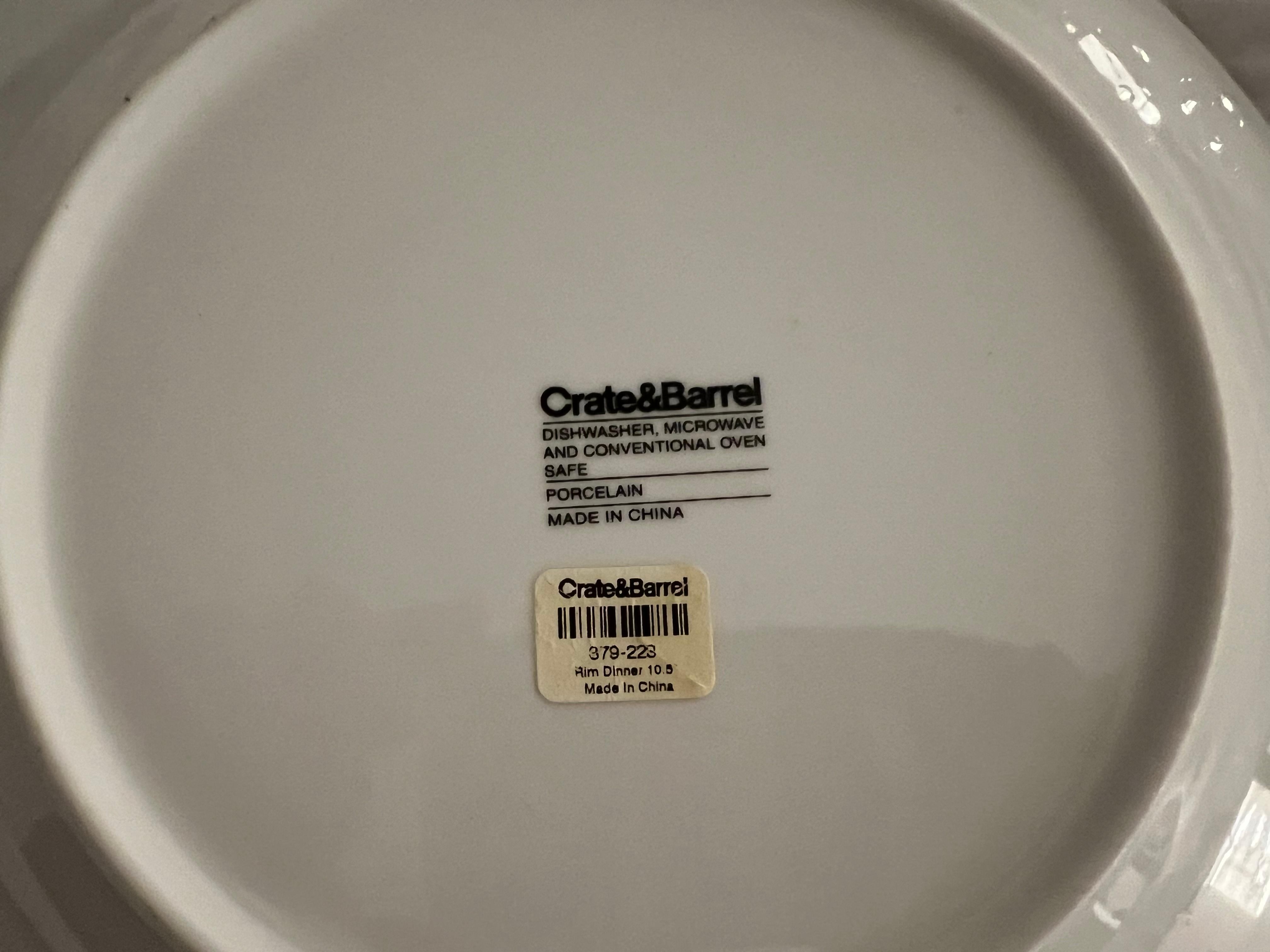 Crate&Barrel Porcelain Dinner and Dessert Plates