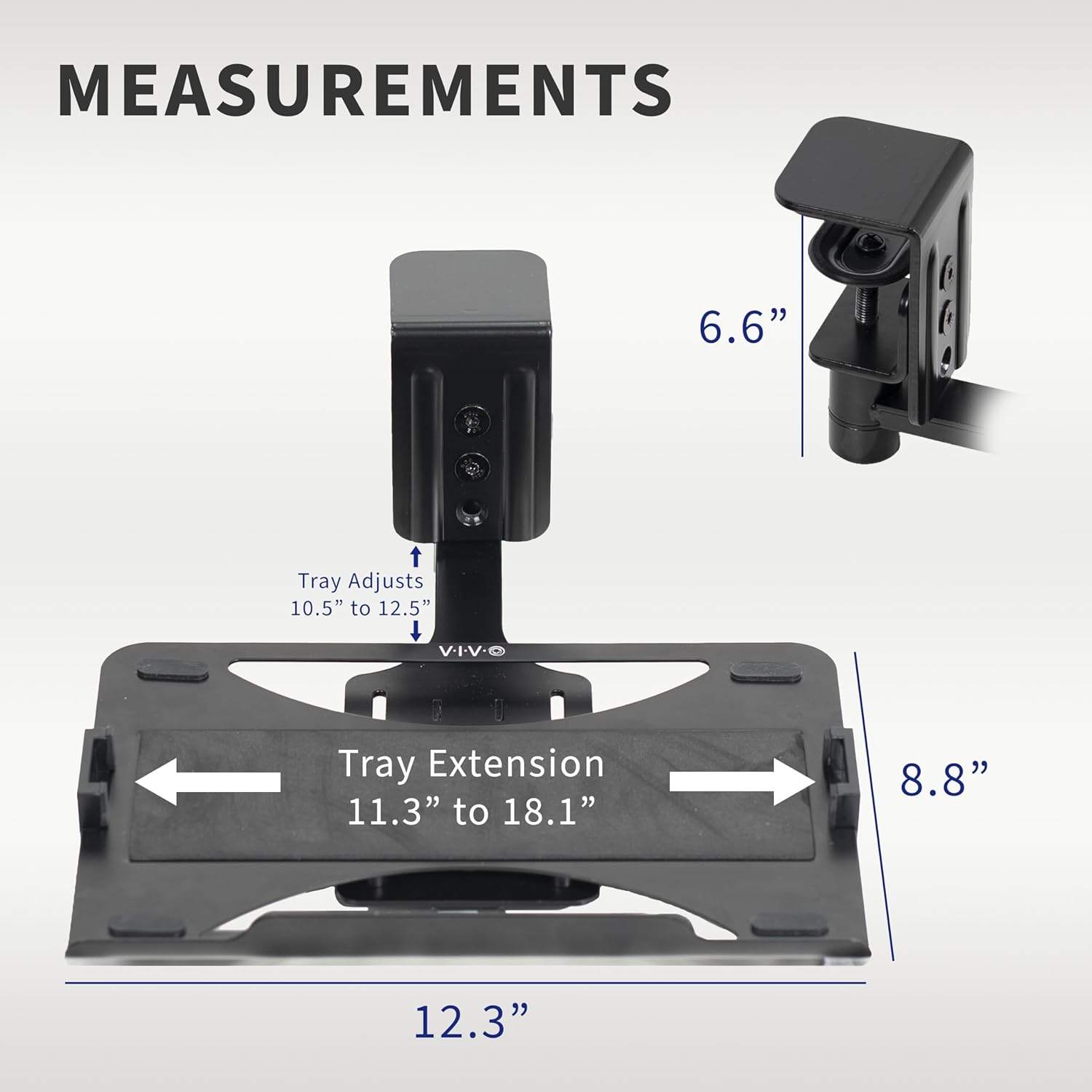 New  VIVO Clamp-on 30cm x 23cm Rotating Laptop Tray - photo 2
