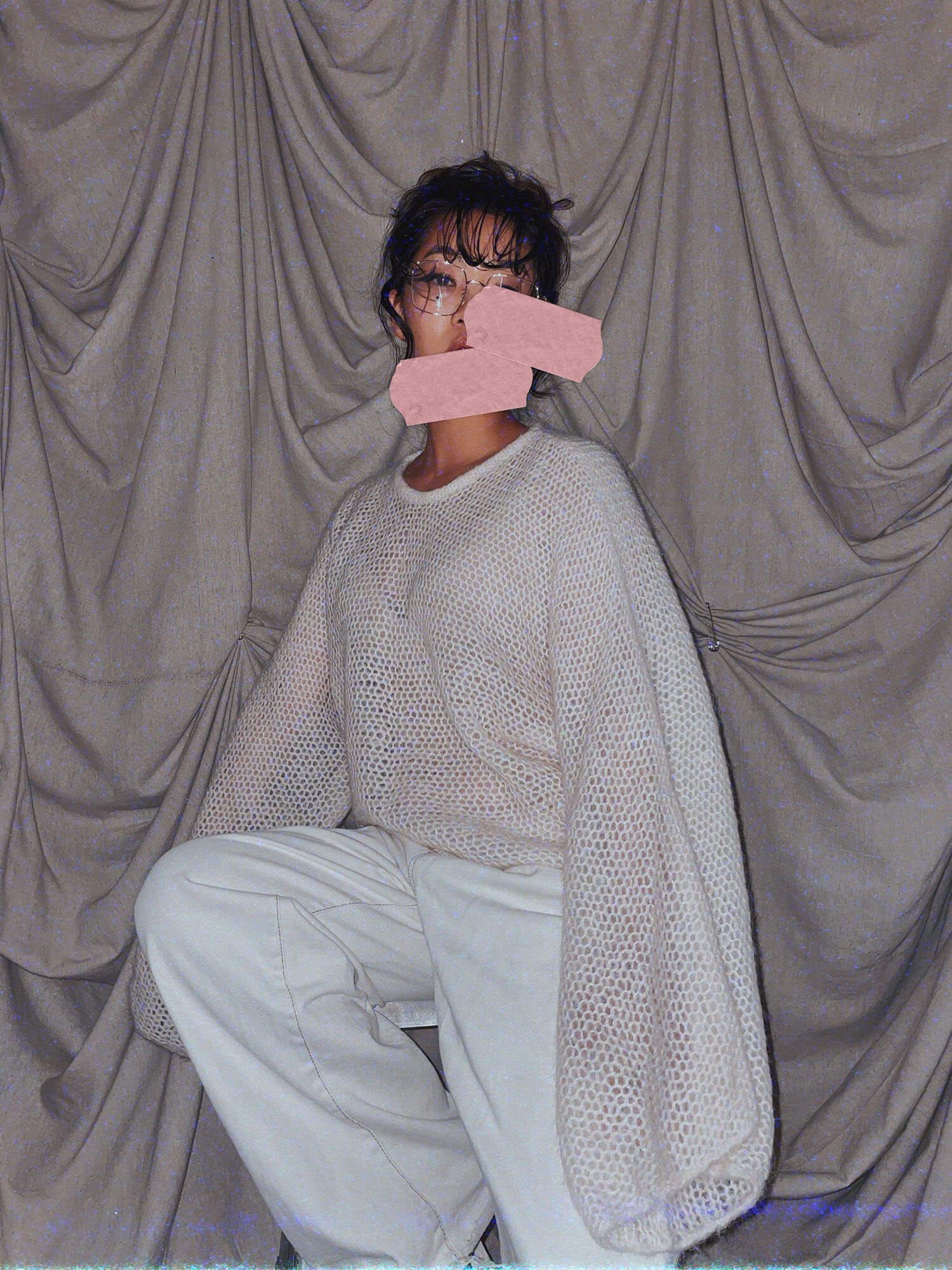 Winter Crochet Belle ★ white boxy oversized sleeve sweater top - photo 3