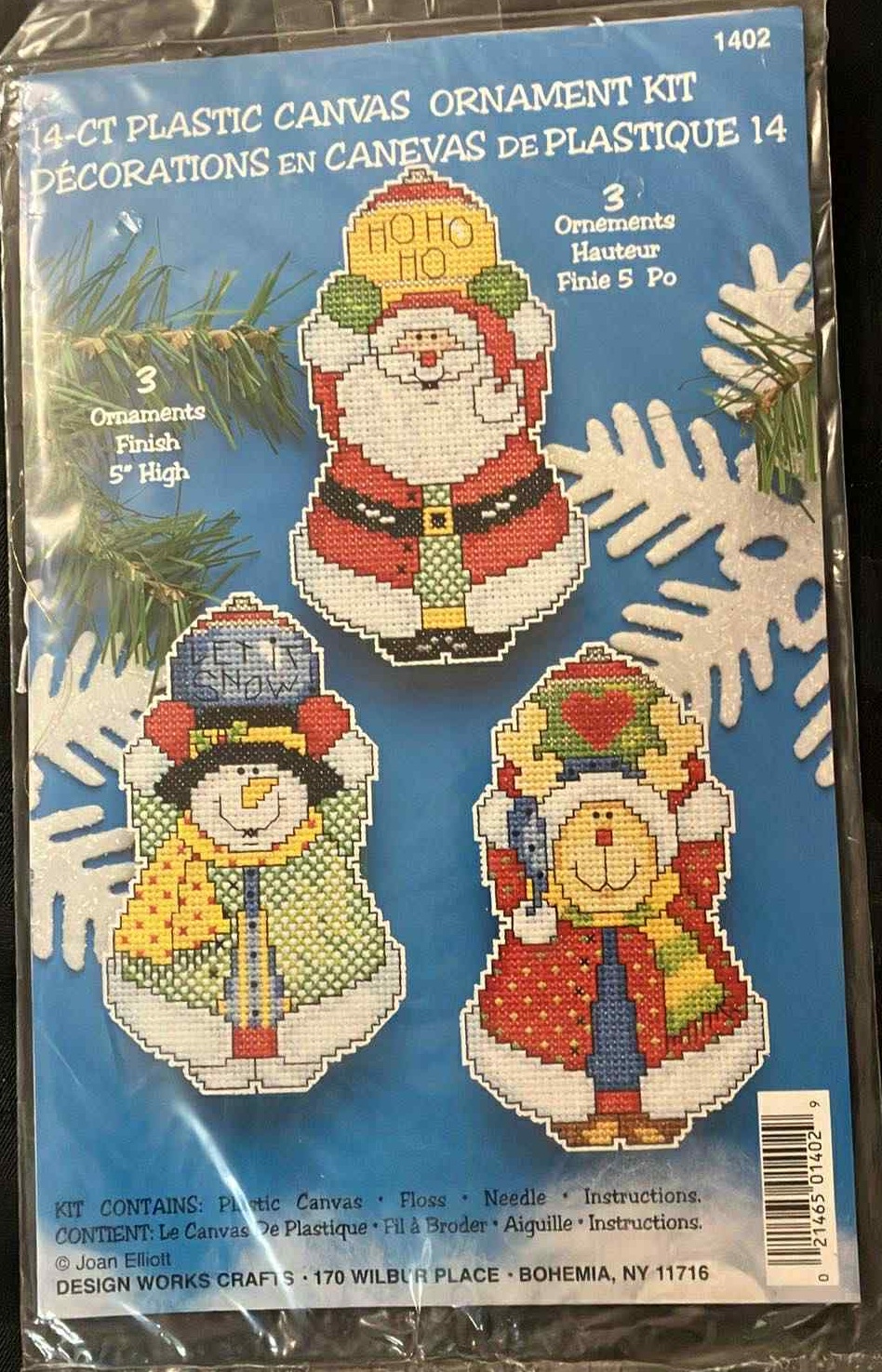 Design Works Jolly Trio Plastic Canvas Ornament Kit (New)