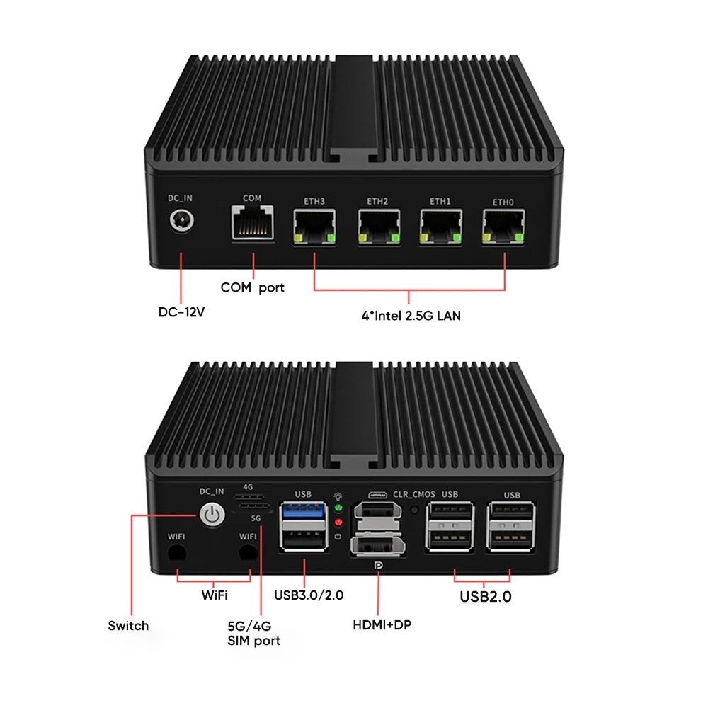 ⭐ Premium Mini PC Firewall Router – Intel N100 – 4× 2.5G Intel - photo 2