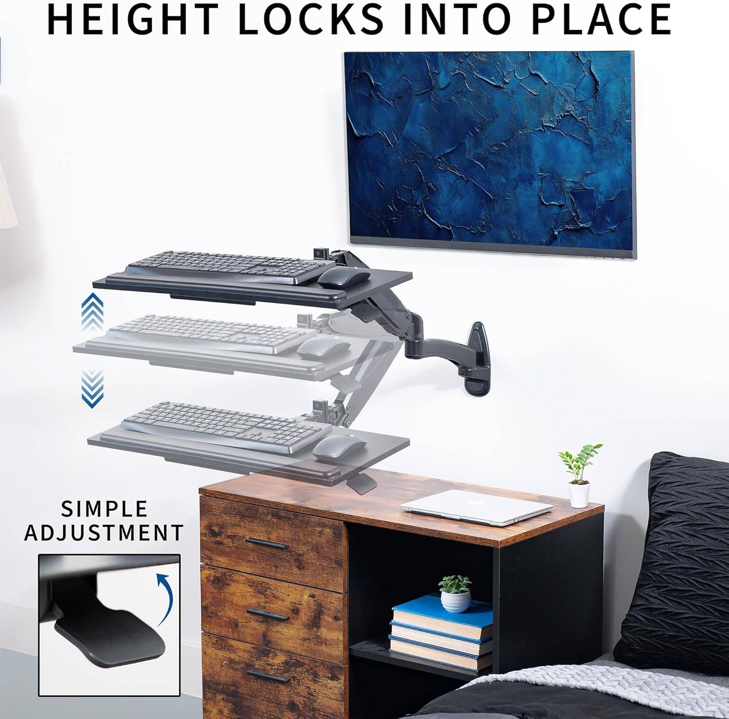 New VIVO Black Wall Mounted Keyboard Tray - photo 5