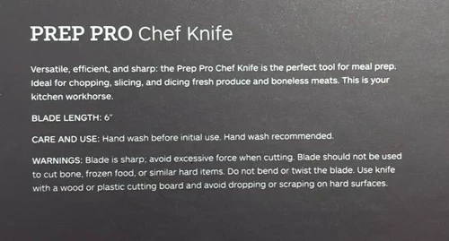 New in Box Epicure Prep Pro Chef Knife 6" - photo 3