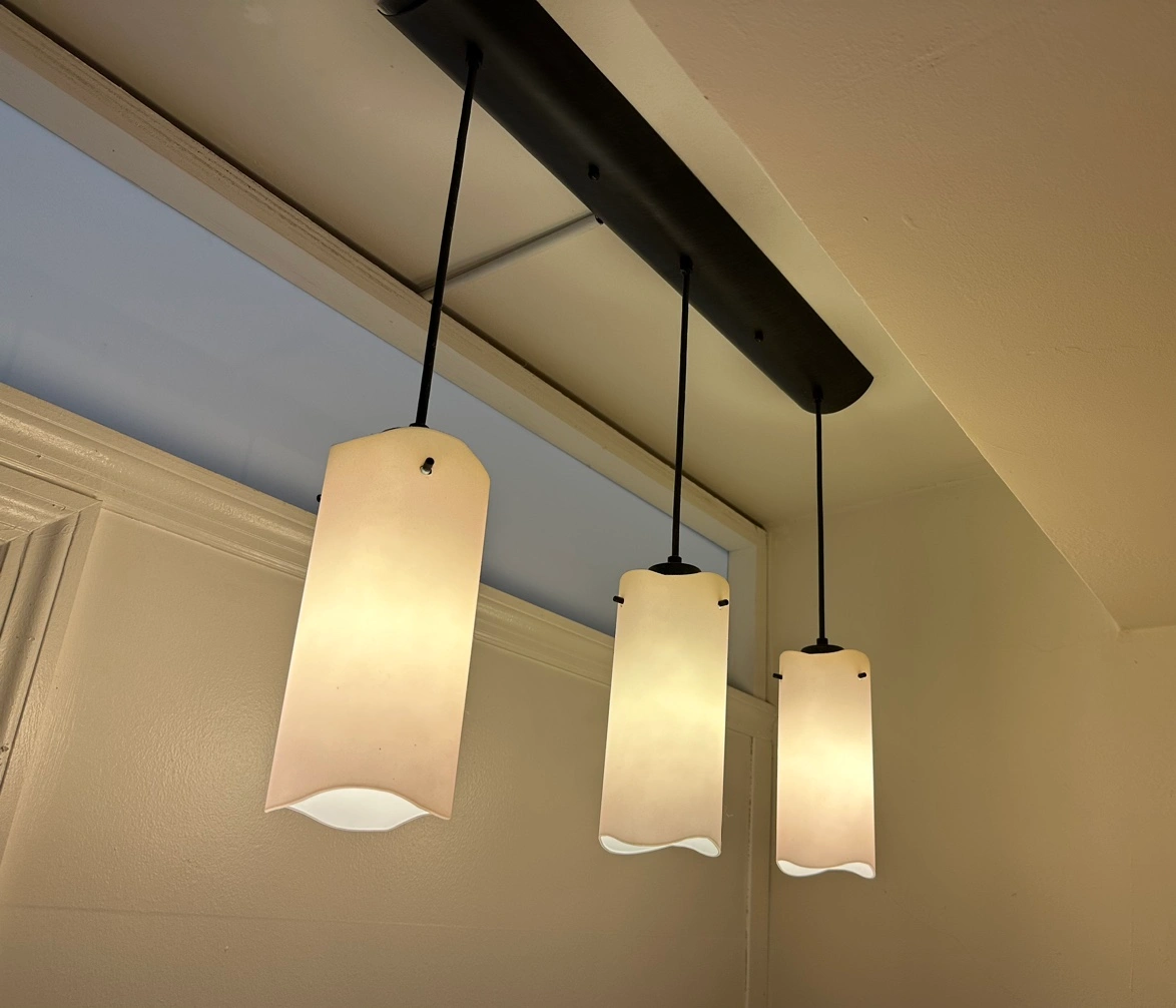 Adesso Island Light Linear 3 Pendant White Frosted Glass Shade 🥕 - photo 3
