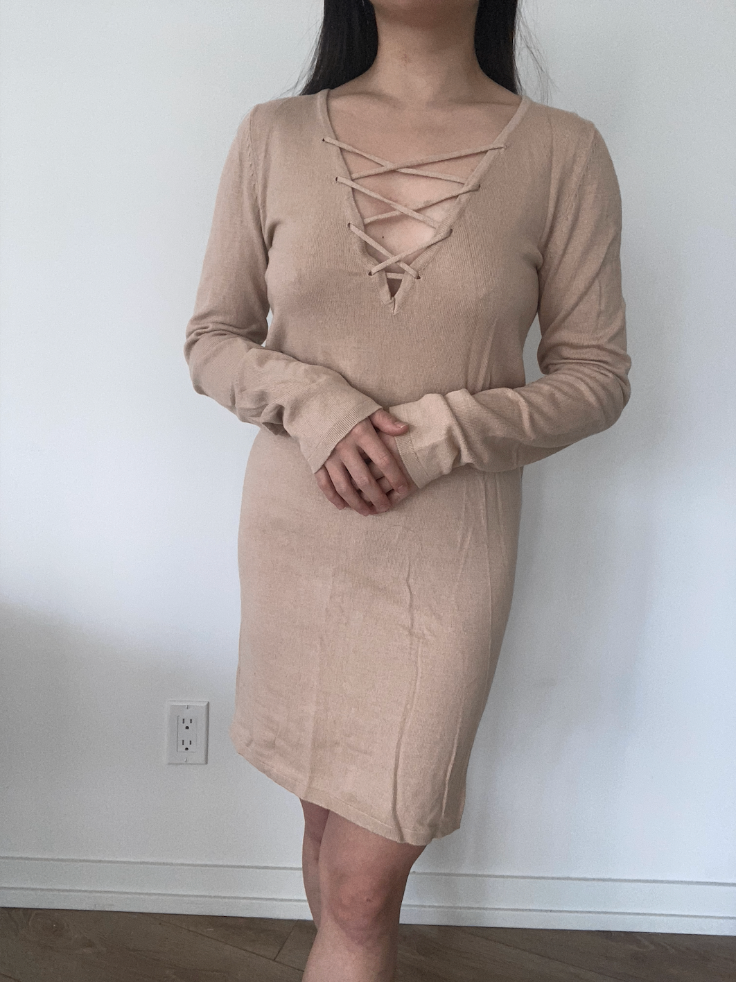 [NEW] Long-Sleeve Criss-Cross Sweater Dress