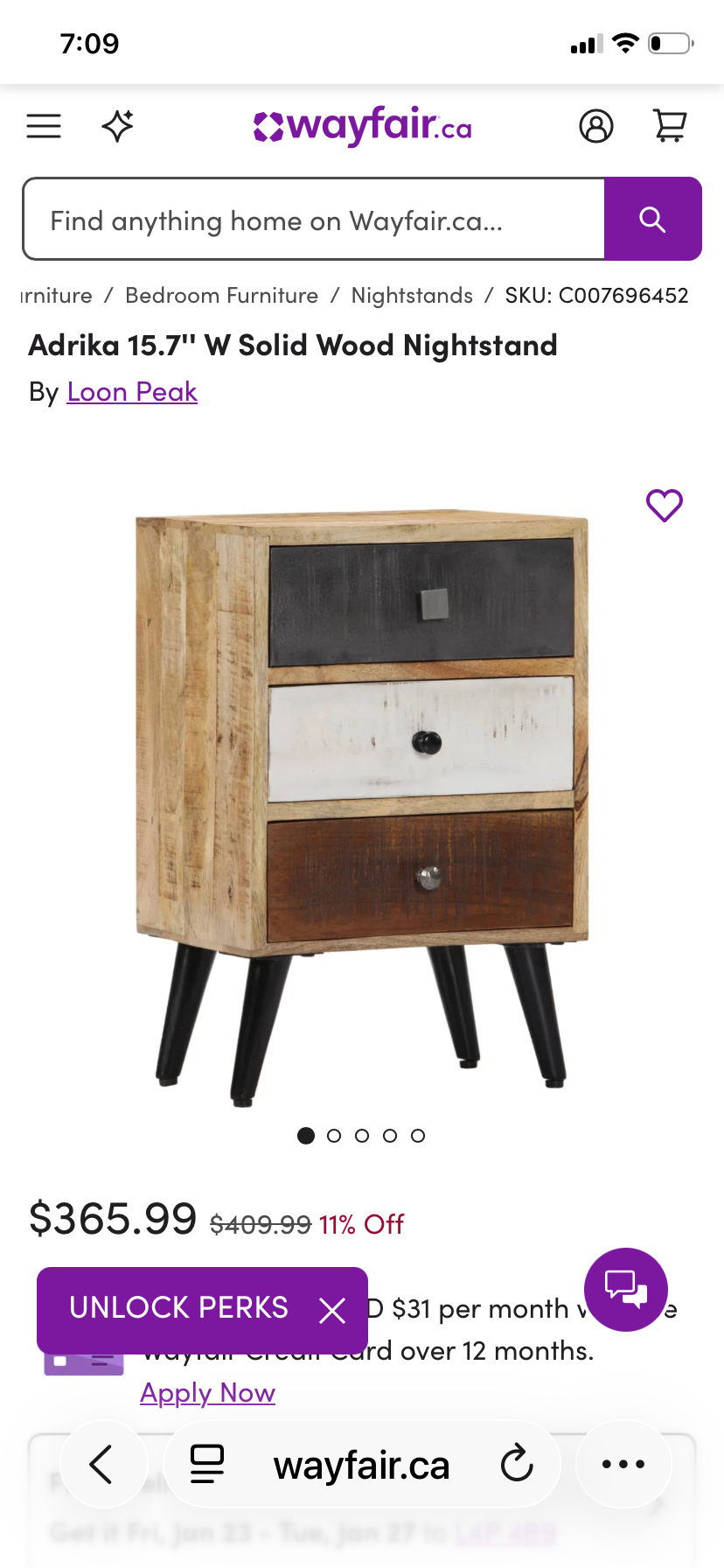 Adrika 15.7'' W Solid Wood Nightstand