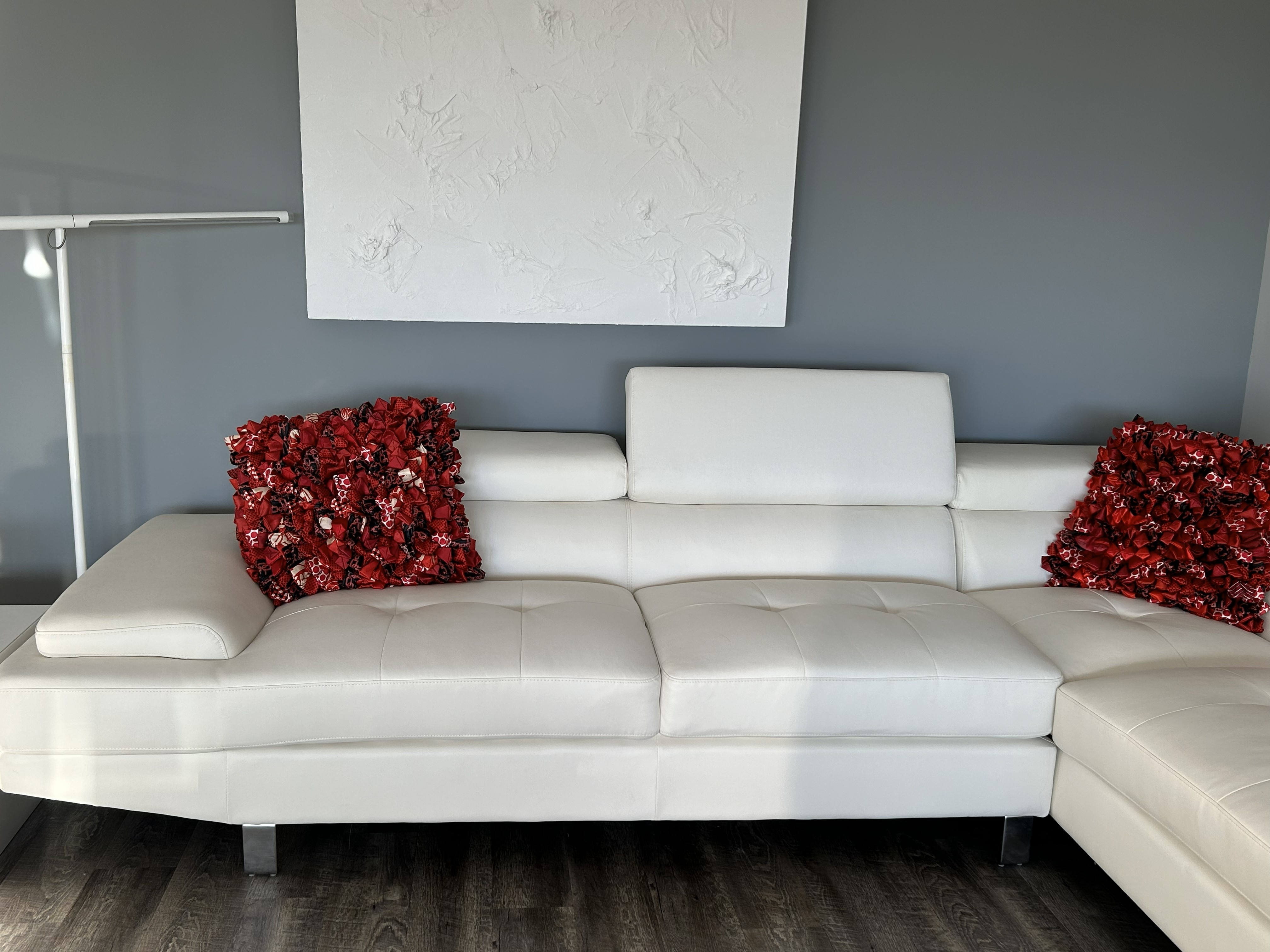 Modern White Sectional - Vegan Leather - photo 5