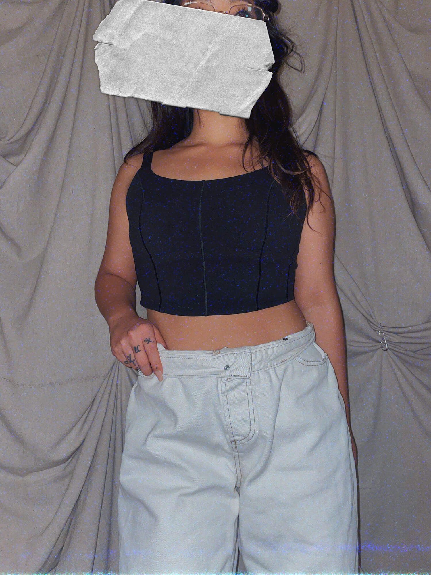 black soft crop top ★ thick strap tank - photo 2