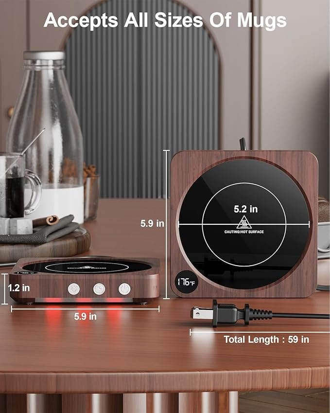 House Gem Mug Warmer, Keep Beverages Warmer (Wood) - photo 2