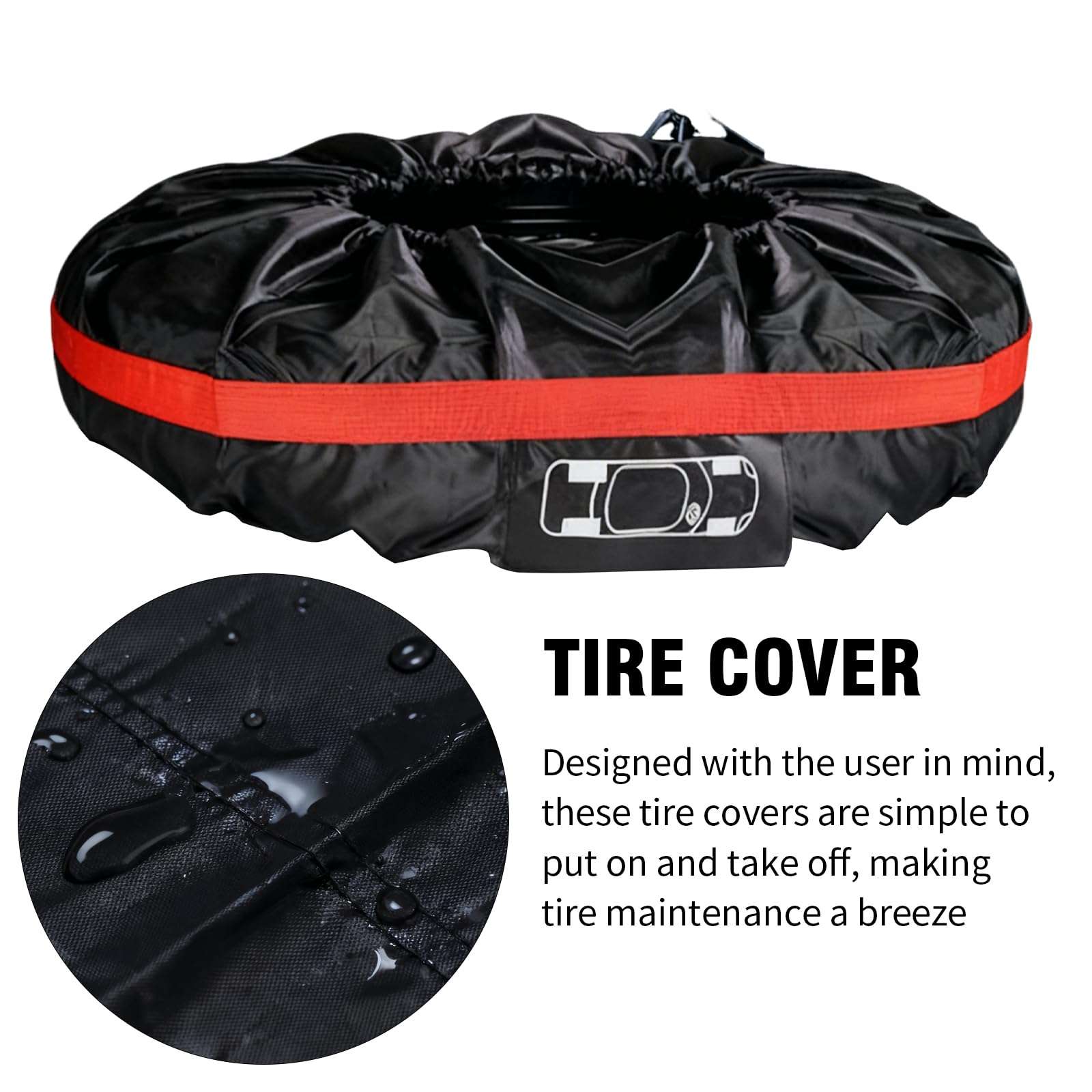 Tire Cover Set of 4 with Handle For 19"-23" (New in BOX) - photo 3
