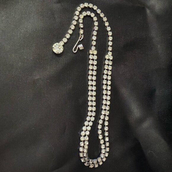 Weiss N.Y. Vintage Double Row Clear Rhinestone Choker Necklace - photo 4