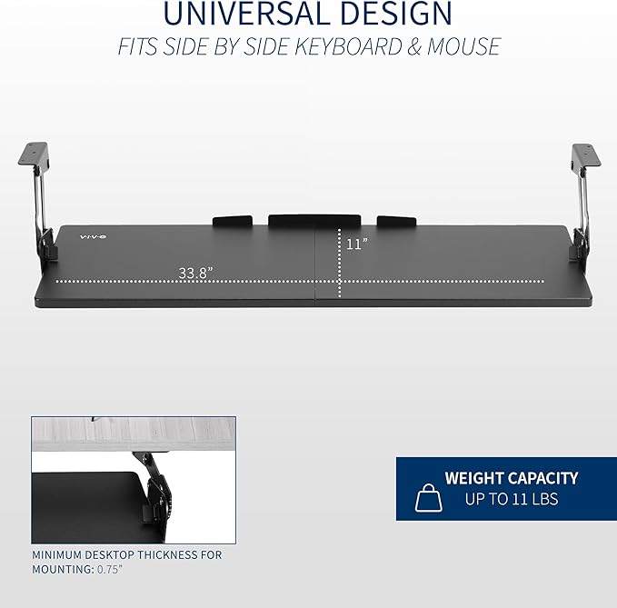 New VIVO Large Under Desk Keyboard Tray - Sleek Black - photo 5