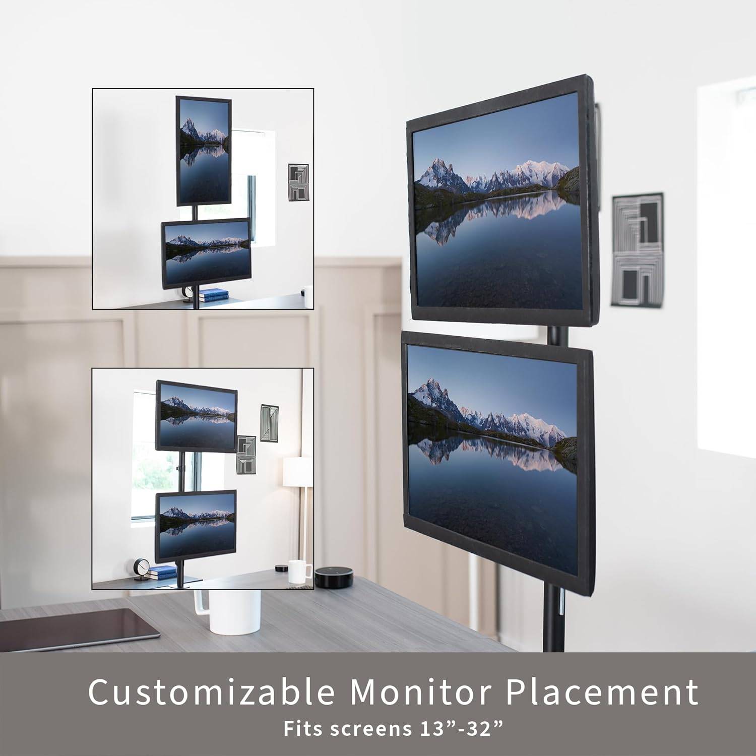 New  VIVO Dual Vertically Stacked Extra Tall  Monitor Desk Mount - photo 5