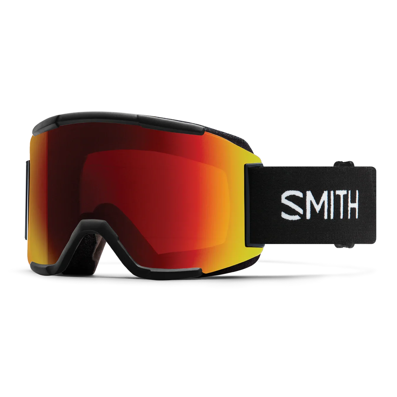 Smith Squad Black Ski Goggles | ChromaPop Sun Red Mirror