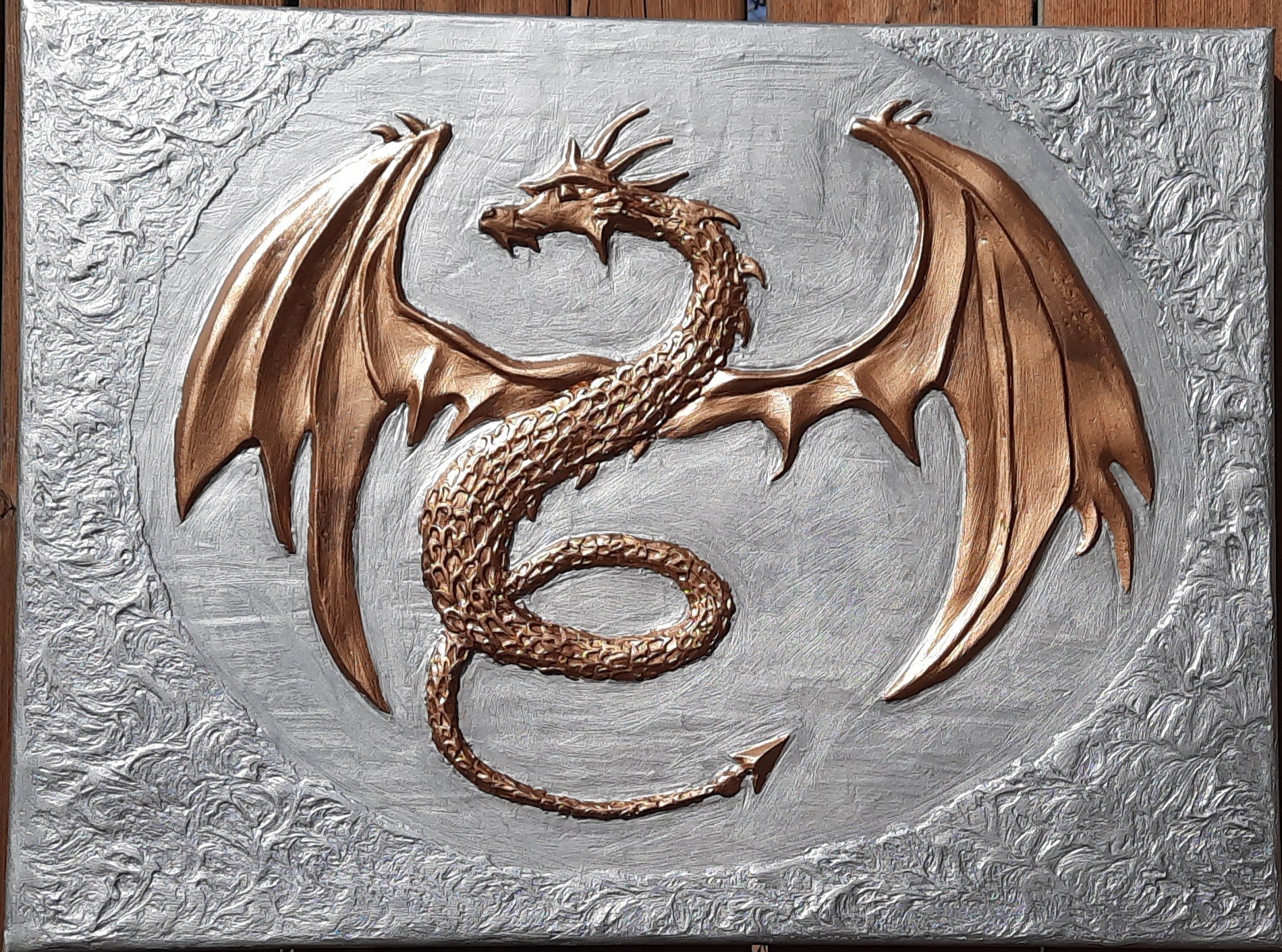 Dragon- 3D Sculptural painting on canvas.Wall art painting . - photo 2