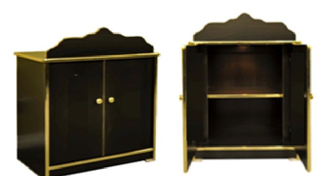 Pooja Mandir with Doors, Color: Dark oak with Gold Molding - photo 3