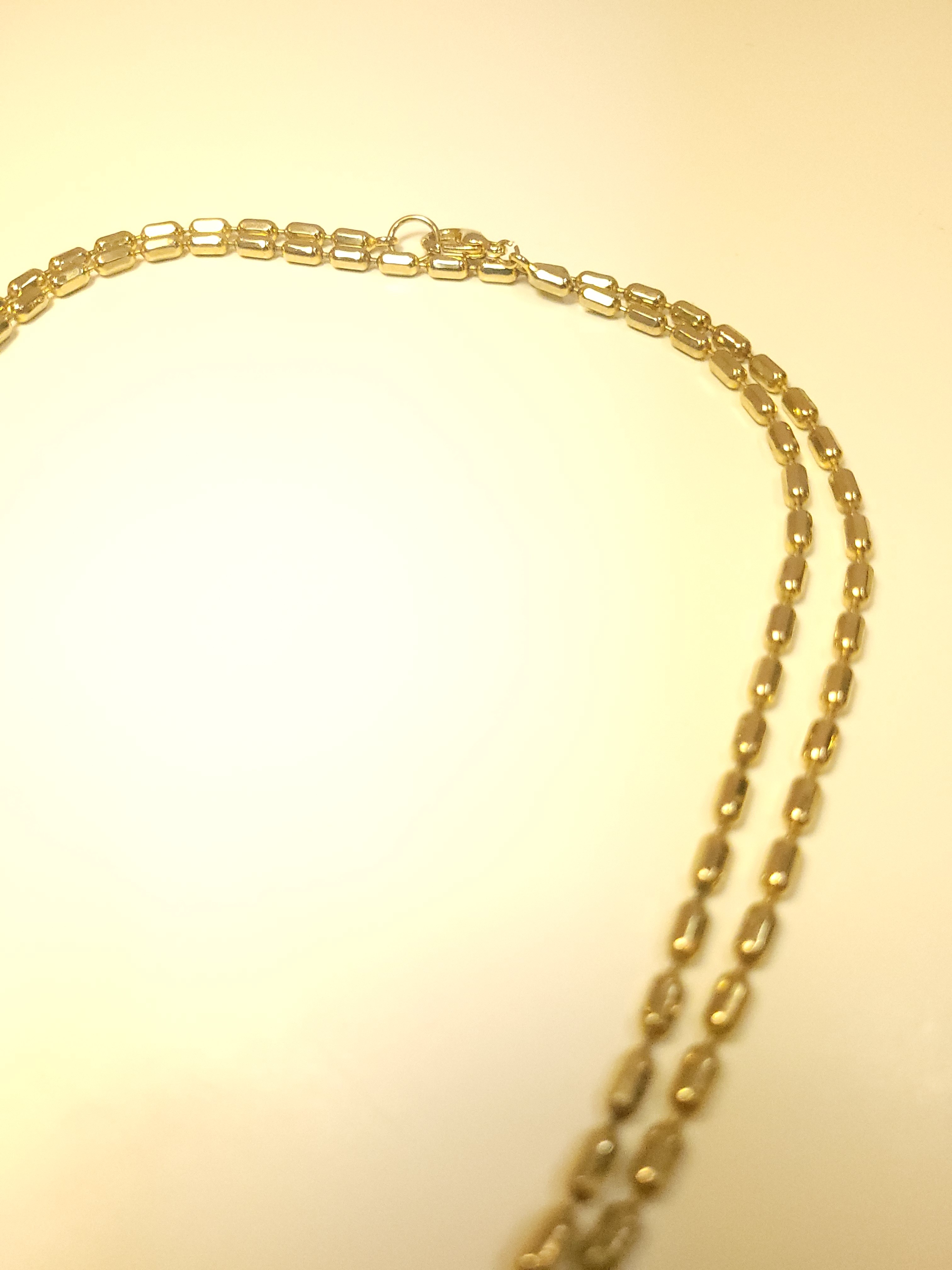 1980s Gold Tone Oval Bead Station Necklace 34.5" Opera Length - photo 3