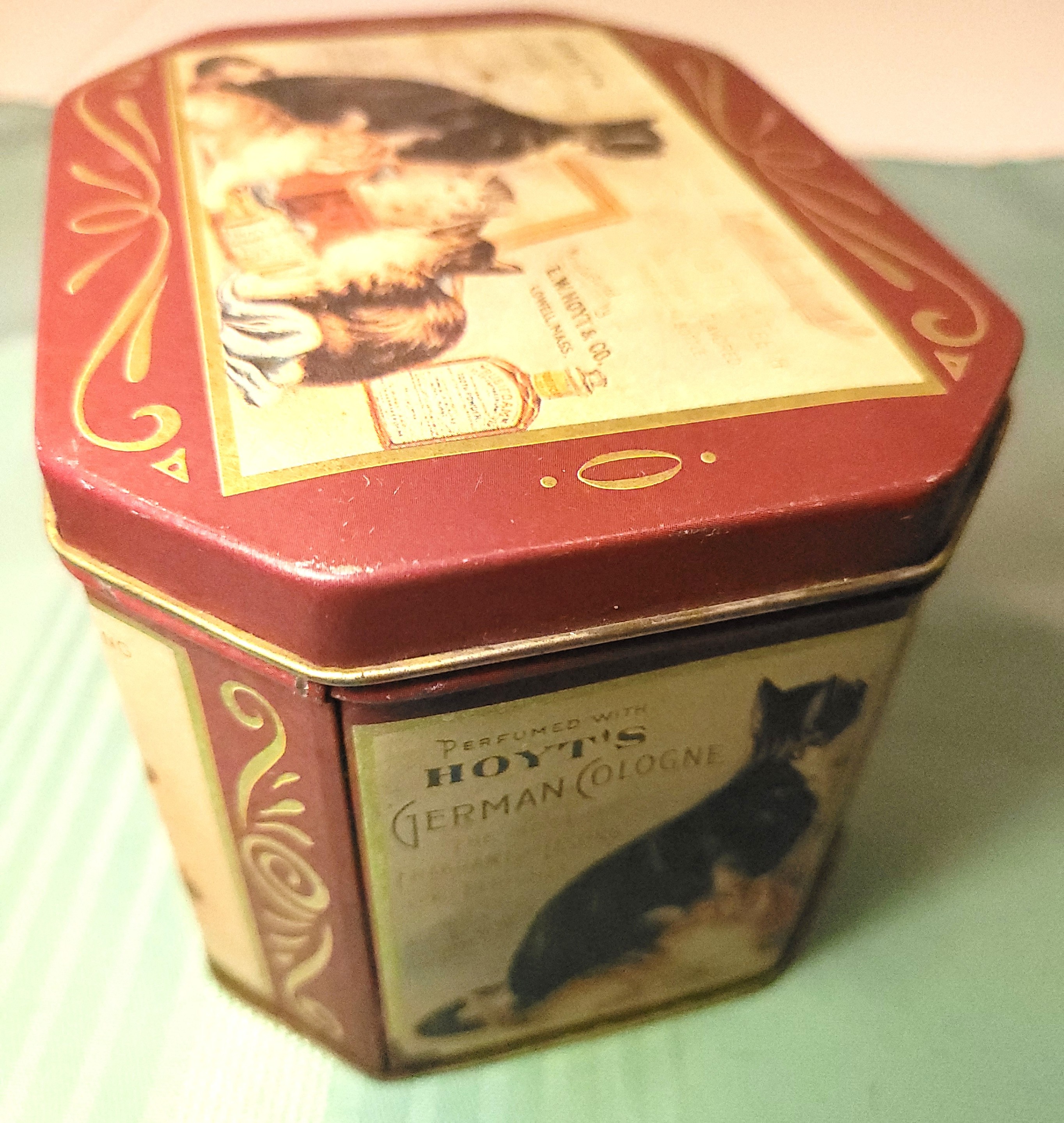 1981 Bristolware Hoyt’s German Cologne Tin - Kittens & Child - photo 4