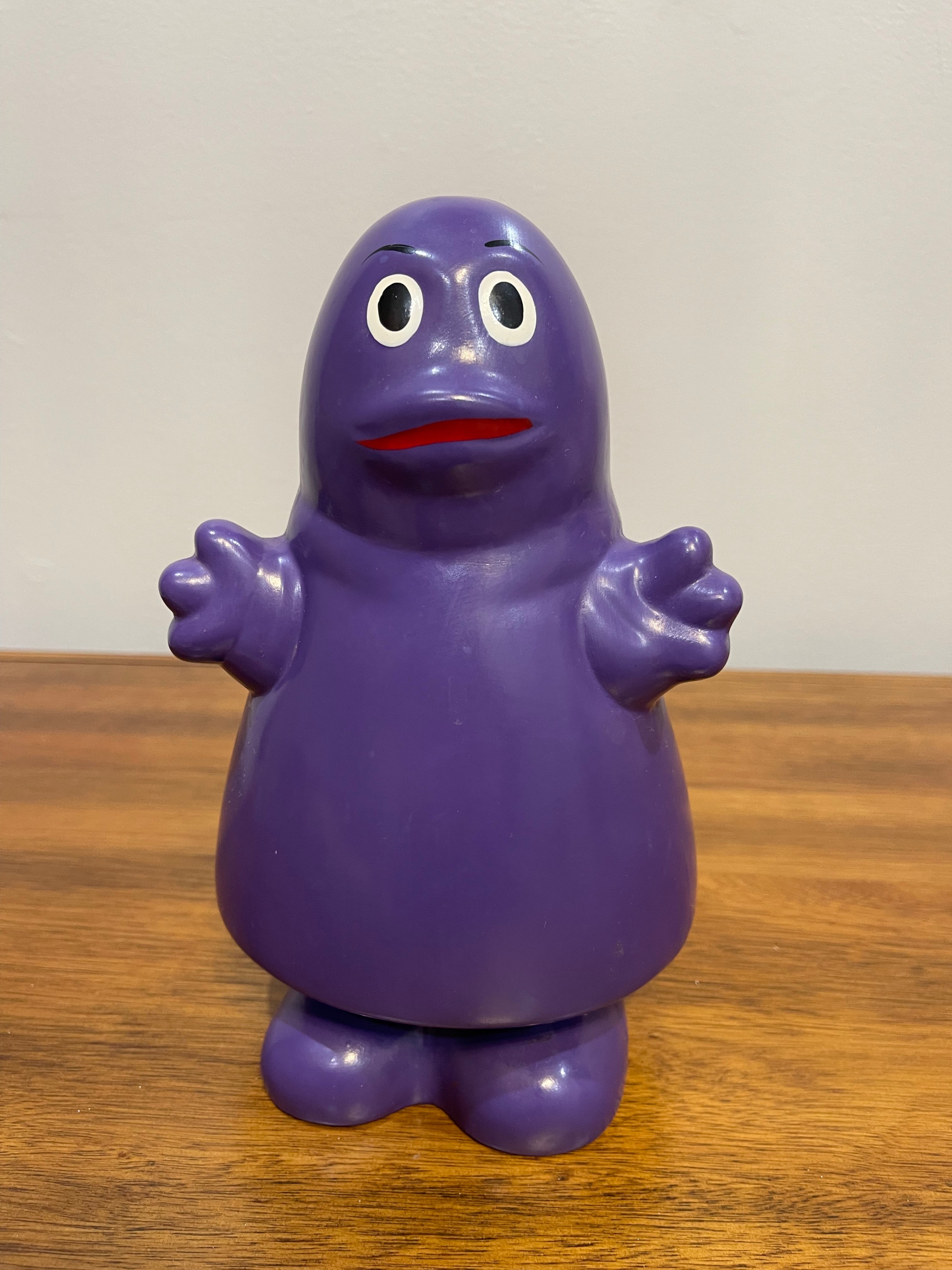 Vintage McDonald's GRIMACE 9” Ceramic Piggy Bank With Plug 1985