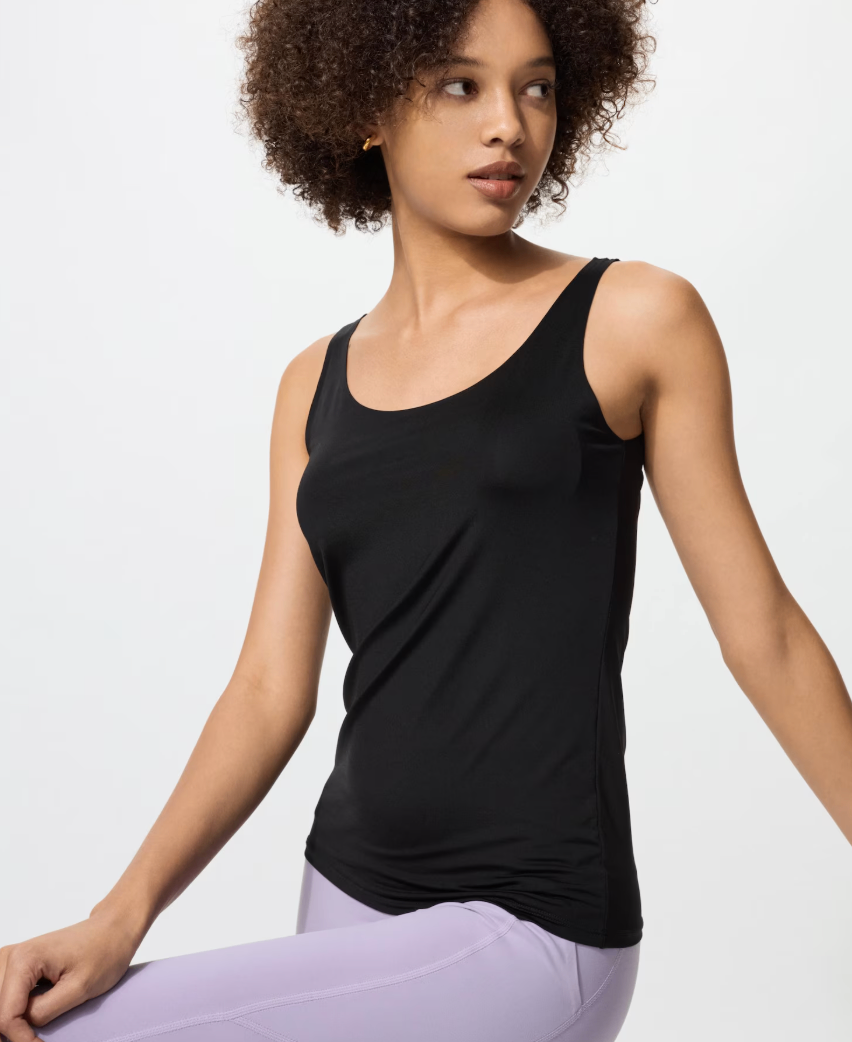 Uniqlo AIRism Black Tank Top (Size L)