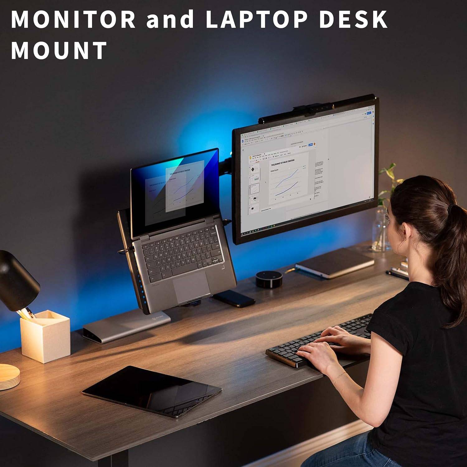 New VIVO Single Computer Monitor and Laptop Desk Mount Combo