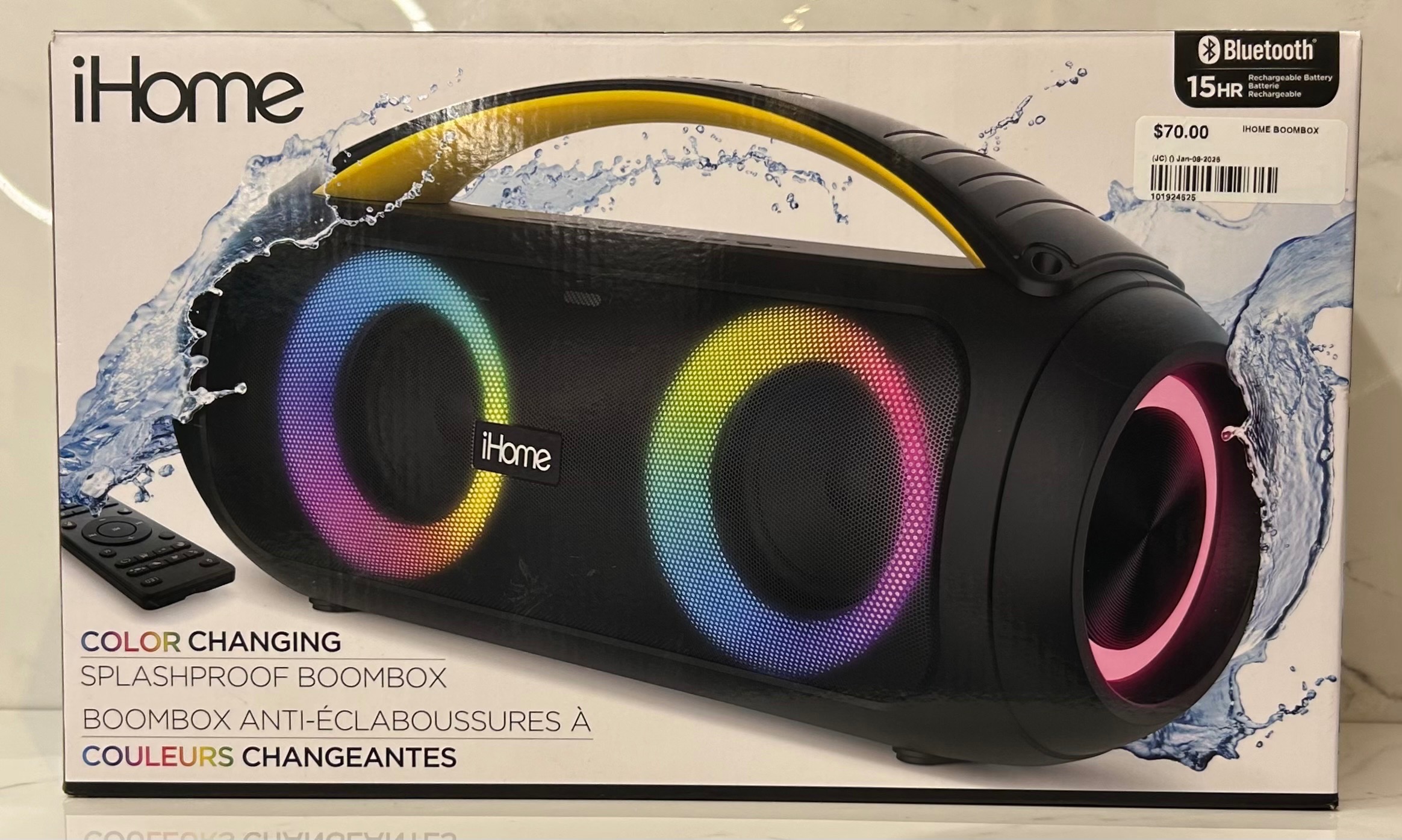 IHome Color Changing Splashproof BoomBox