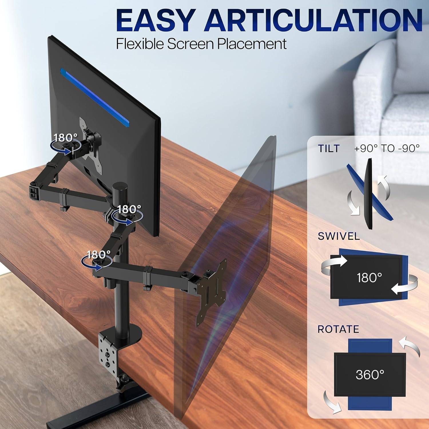New  VIVO Heavy Duty Dual Monitor Desk Mount - photo 2