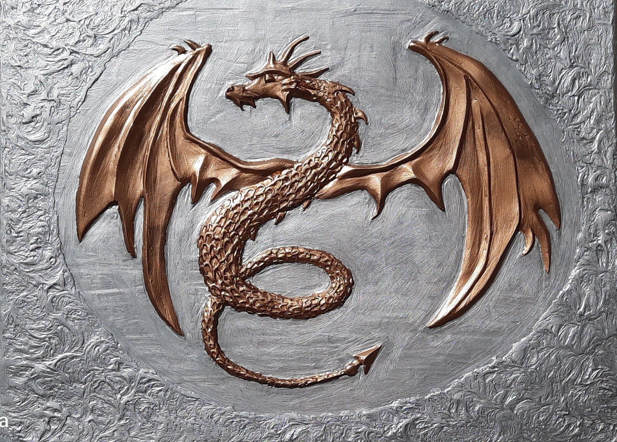 Dragon- 3D Sculptural painting on canvas.Wall art painting . - photo 3