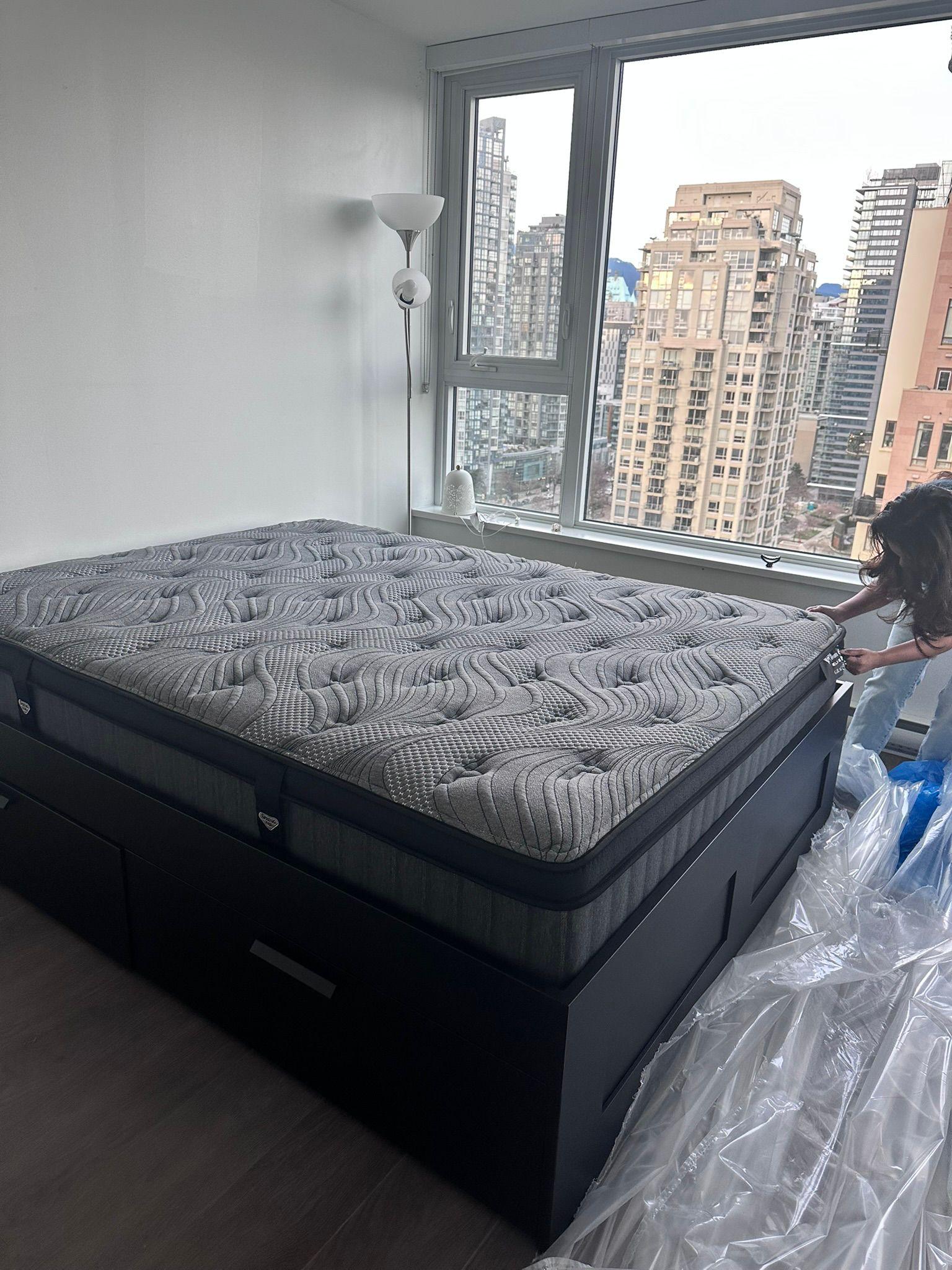 IKEA BRIMNES Bed Frame with Storage (Queen)