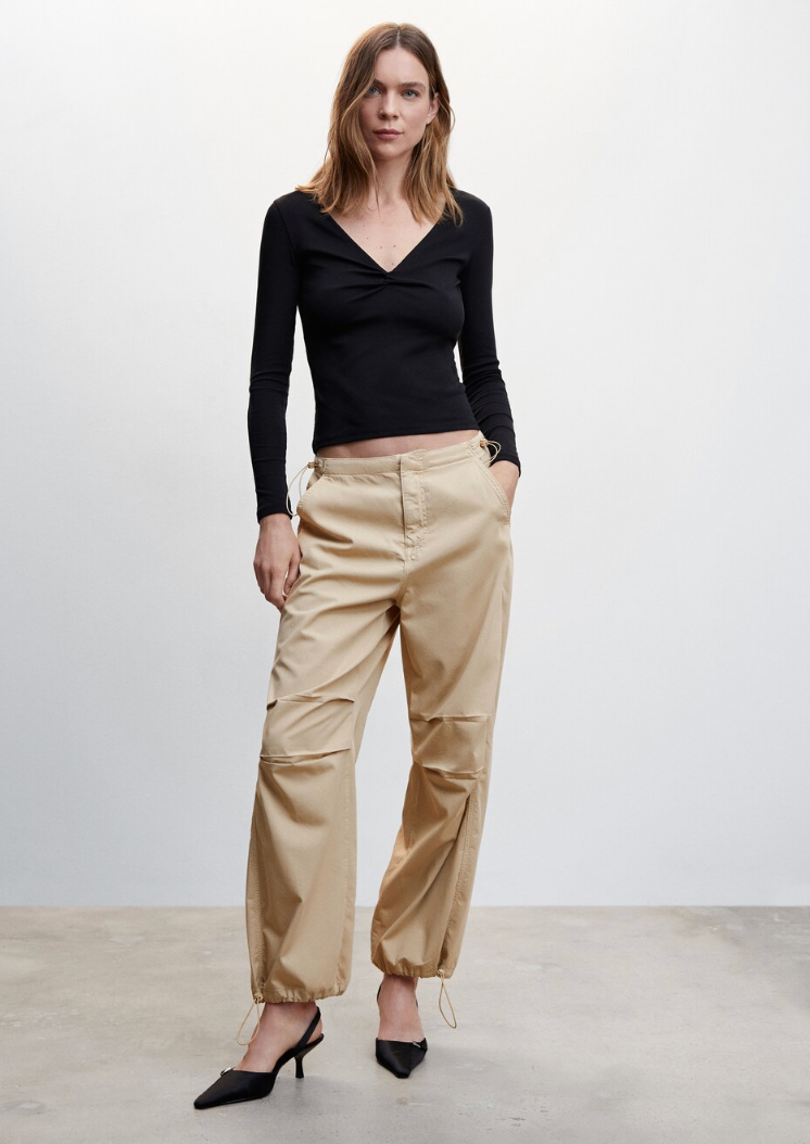Mango Parachute Pants in Sand (Size Medium) - photo 2