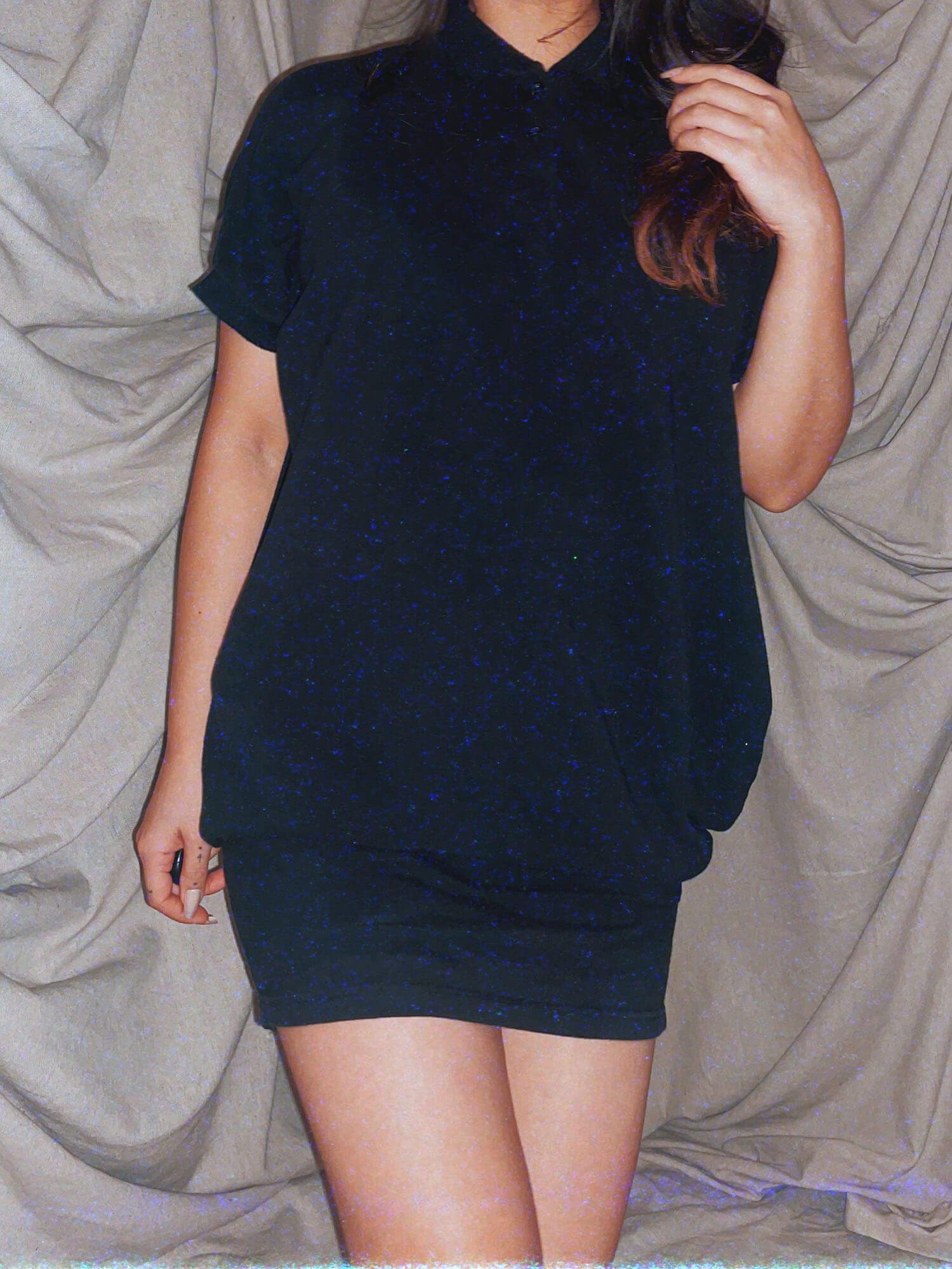 Polo Shirt Dress ★ black mini skirt short sleeve boxy - photo 2